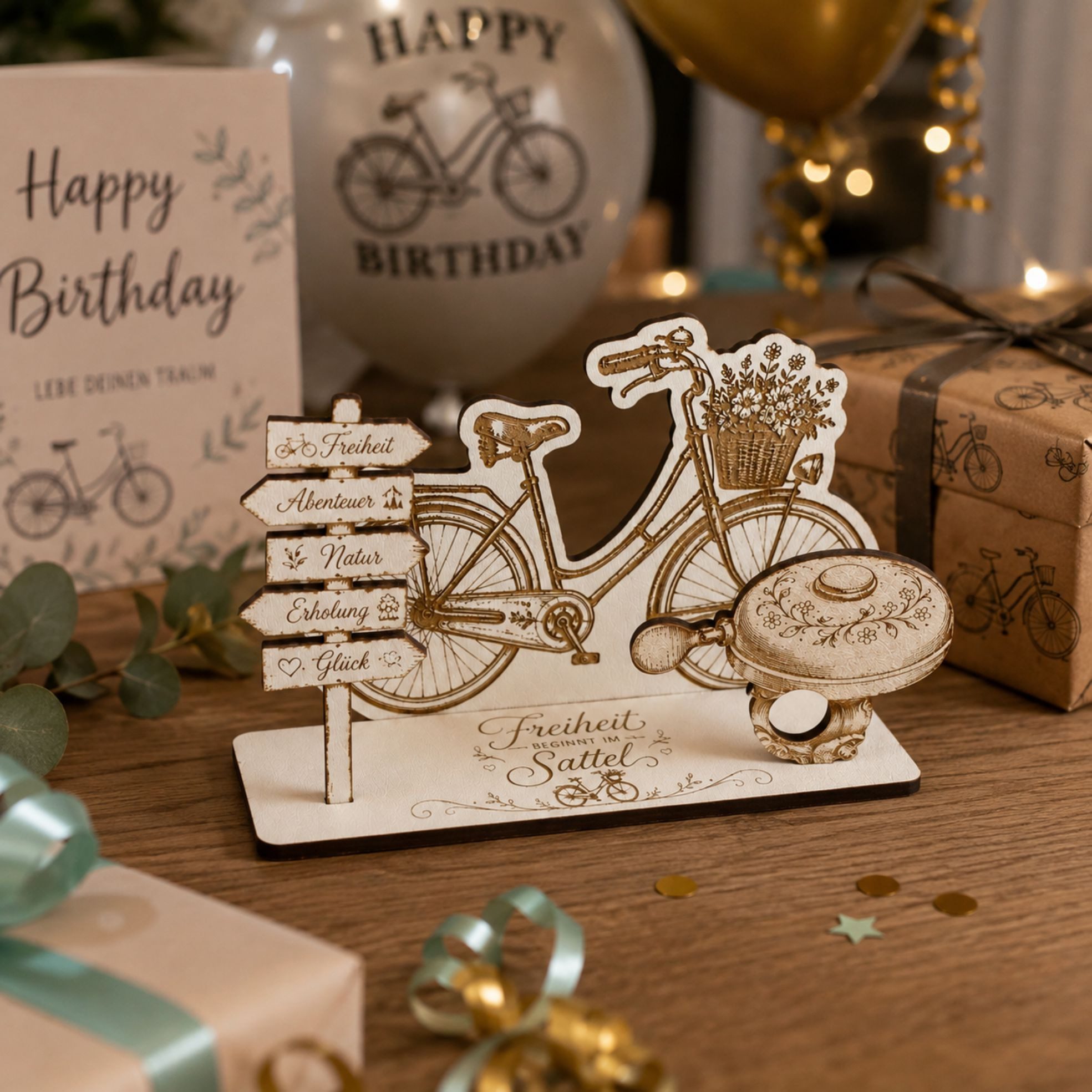 Dekolando Geschenkkarte Geldgeschenk Fahrrad mit Klingel Geschenkidee für Radfahrer 15 x 8 cm – Bild 3 von 5