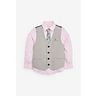 Grey Waistcoat, Pink Shirt & Tie Set