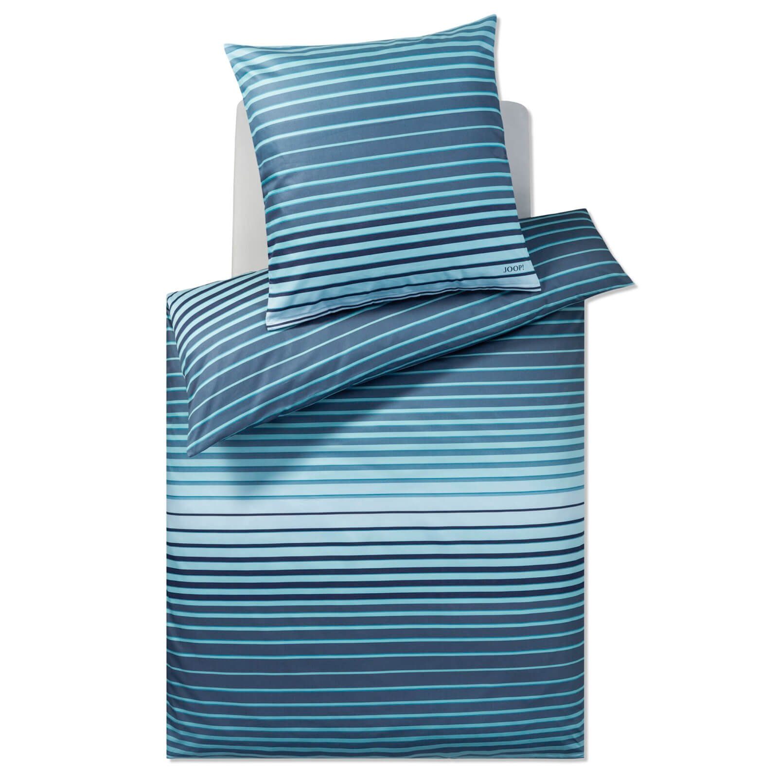 JOOP! Постельное белье Shutter 4109 02 Ocean, Mako-Satin, 3 teilig, Gestreift, Quer-Streifen