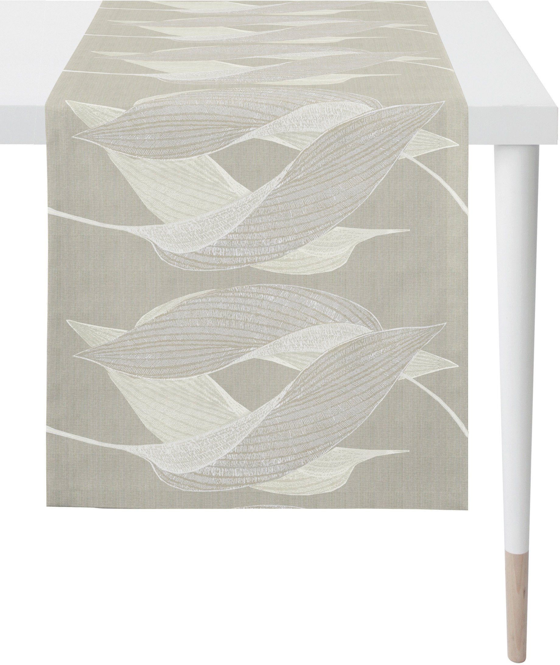 APELT Tischläufer 7312 LOFT STYLE Jacquardgewebe (1-tlg), taupe/weiß