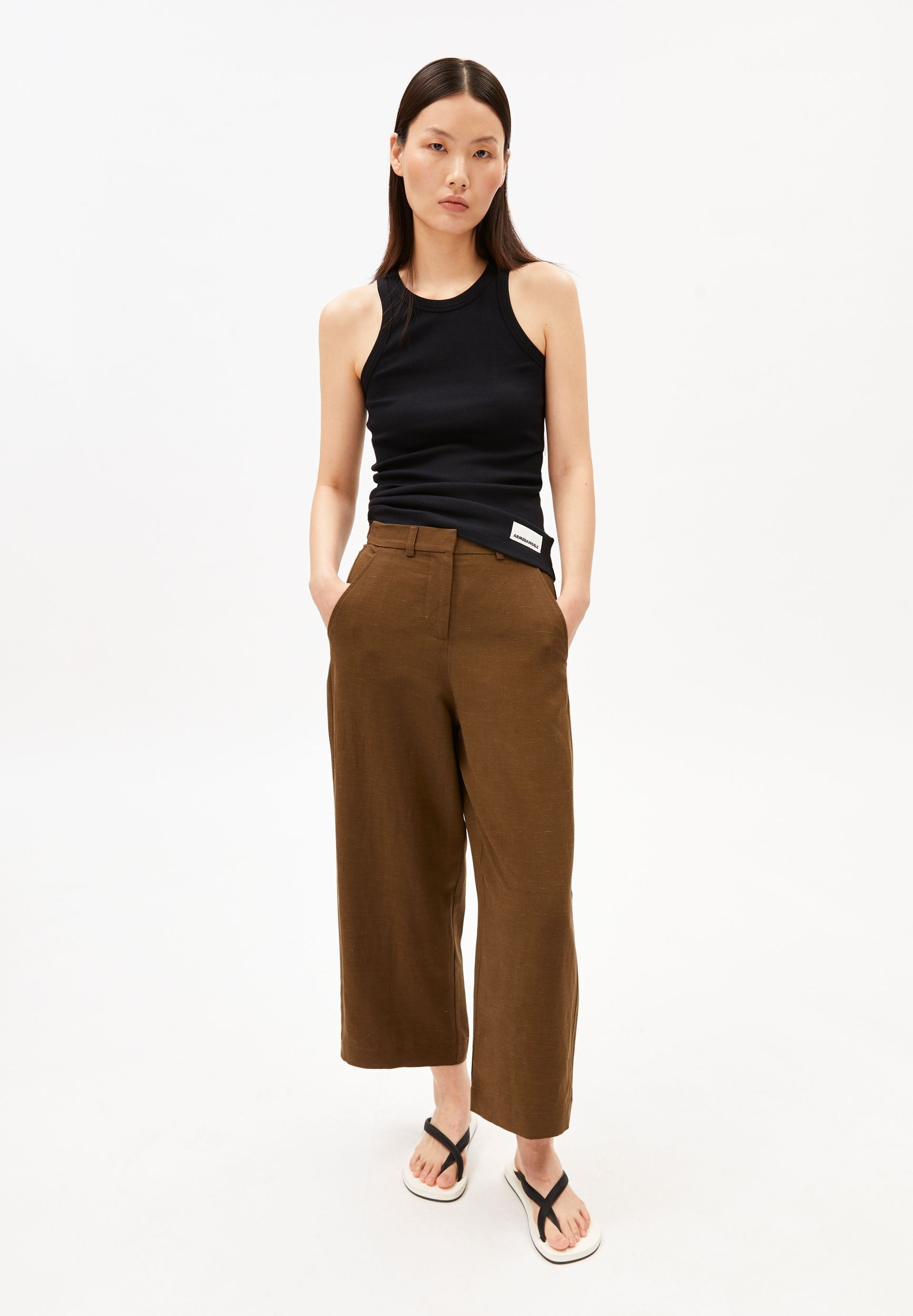 Armedangels Stoffhose CAARUNUS LINO Webhose aus Leinen-Mix (High Waist, Relaxed Fit)