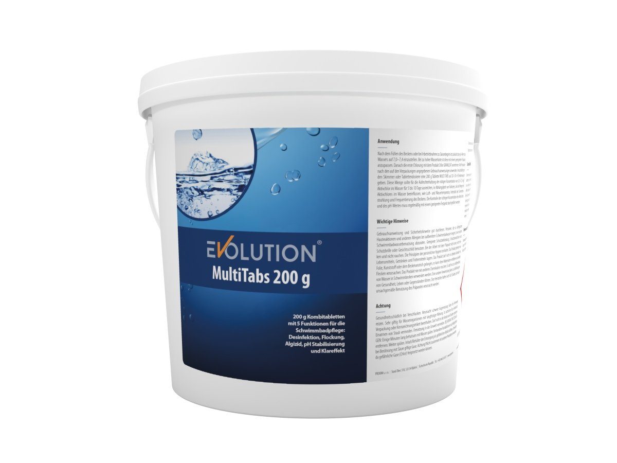 Poolpflege Evolution MultiTabs 5 kg langsamlösliche 200 g Tabletten Chlor Algizid