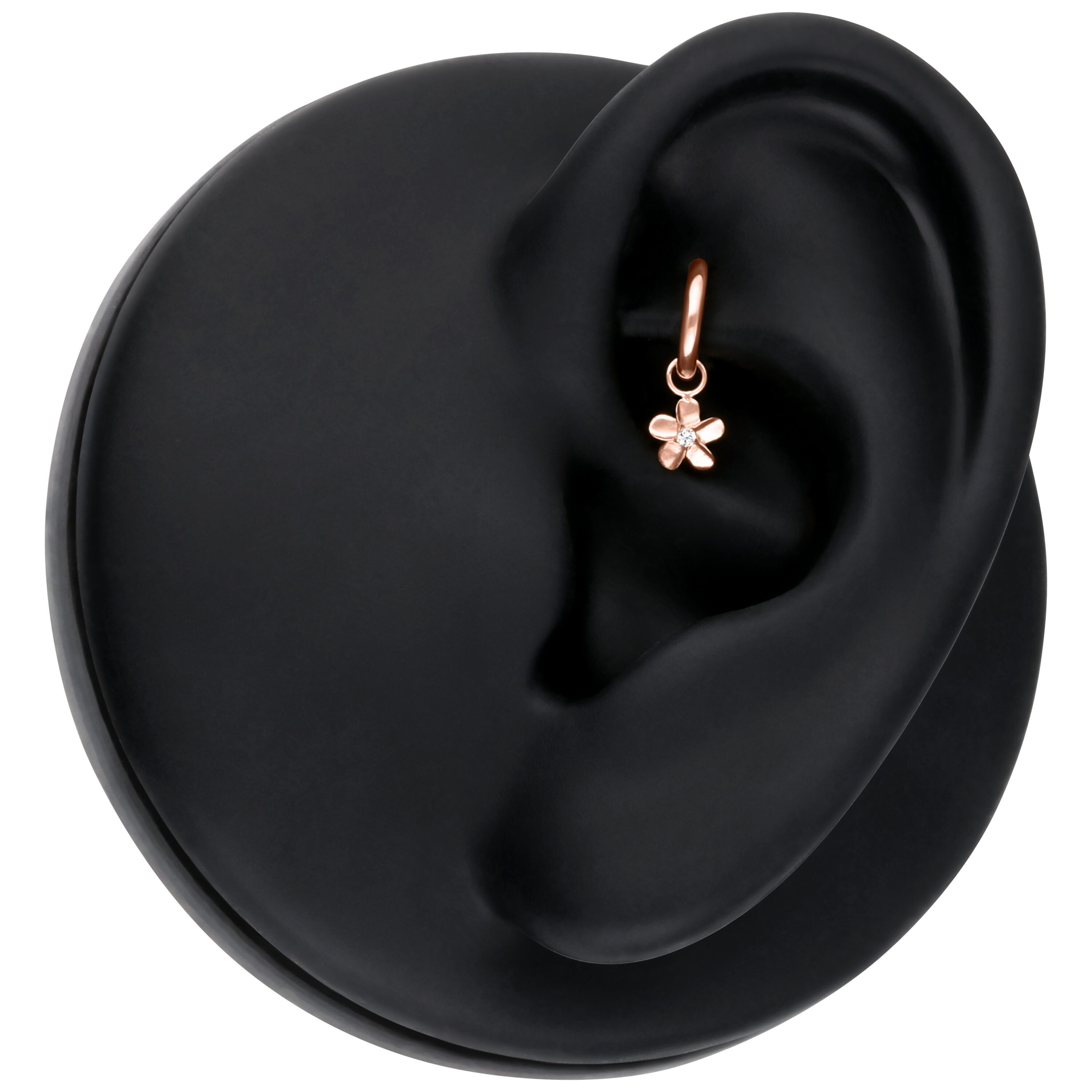 Wildcat Piercing-Set Flower Pendant für Ohr, 1 Stück, Chirurgenstahl 316L - wasserfest, hautverträglich, Roségold