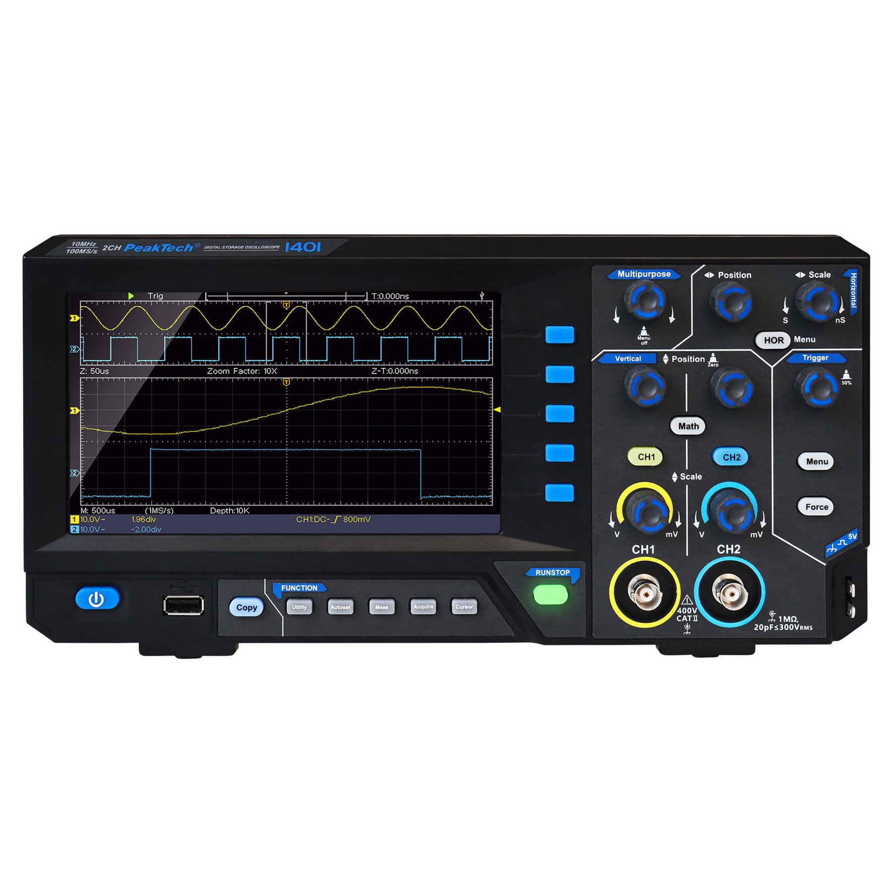 Spannungsprüfer PEAKTECH Digital Speicher Oszilloskop, P 1401, 2