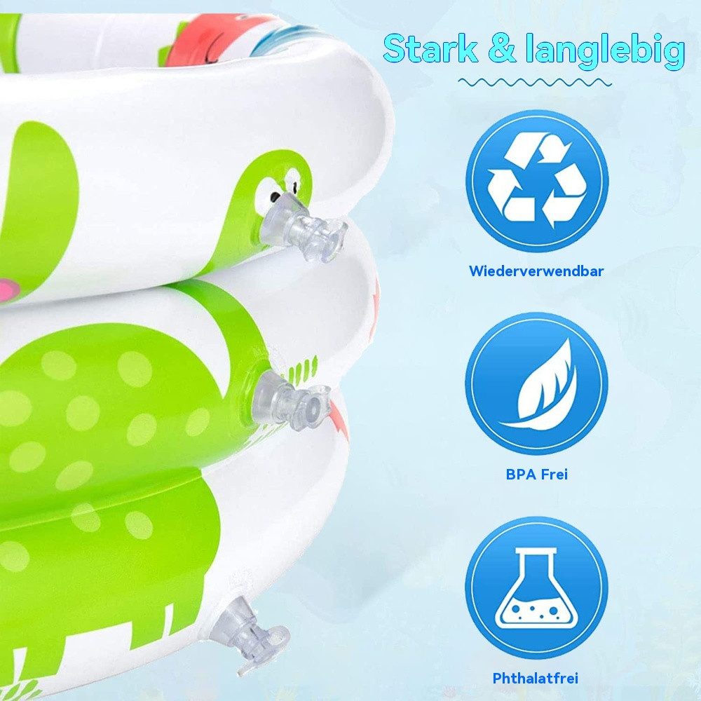 Blusmart Planschbecken Aufblasbares Kinderpool Babypool, (Kinderpool,Kinder Planschbecken, Anti-Leck-Ventilstopfen), Kinder Sommer Pool Spielzeug Für Pool Party – Bild 5 von 5