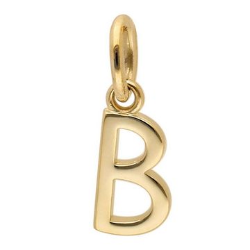 trendor Kette mit Anhänger Buchstaben-Anhänger B Gold 333/8K mit vergoldeter Silberkette