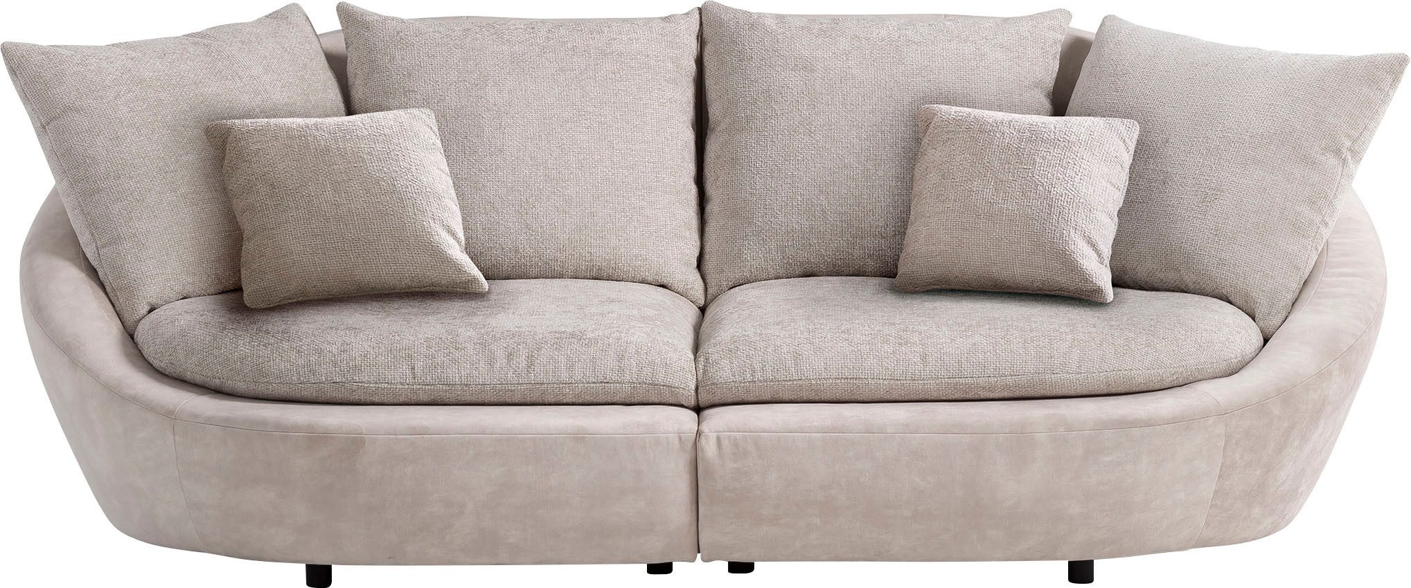 TRENDMANUFAKTUR Big-Sofa Maui, inklusive 4 Rückenkissen und 2 Zierkissen, Designersofa, Organische Form, Sofa frei im Raum stellbar, moderne Optik