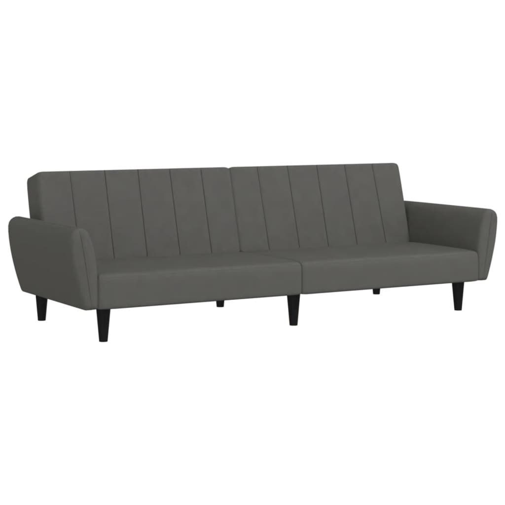 vidaXL Sofa Schlafsofa 2-Sitzer Dunkelgrau Samt, 1 Teile