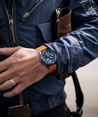 DETOMASO Automatikuhr AVIATORE AUTOMATIC GMT BLUE ORANGE