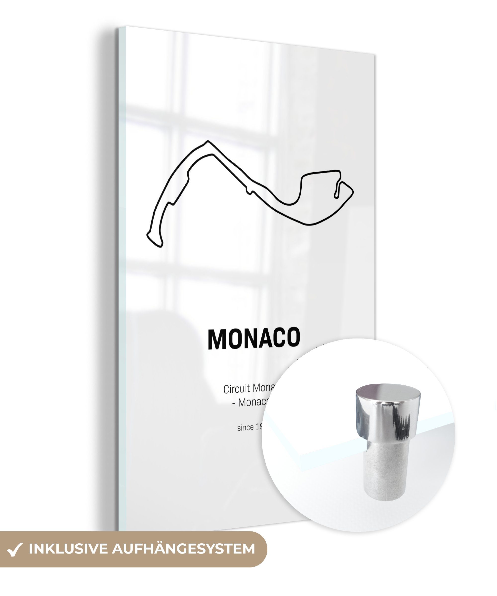 MuchoWow Acrylglasbild Monaco - Rennstrecke - F1, (1 St), Glasbilder - Bilder auf Glas Wandbild - Foto auf Glas - Wanddekoration
