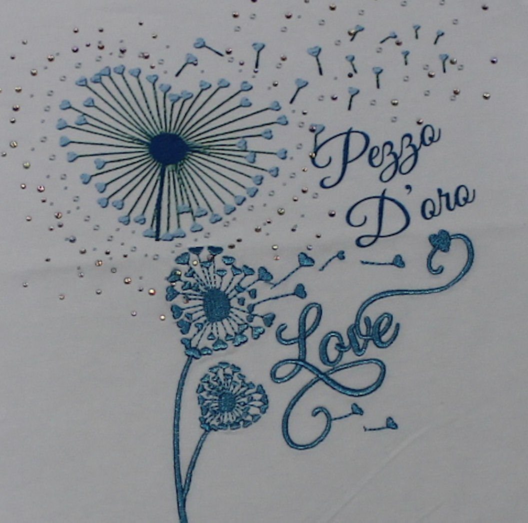 Pezzo D'oro T-Shirt Pezzo Doro T-Shirt Pusteblumen weiß (1-tlg)