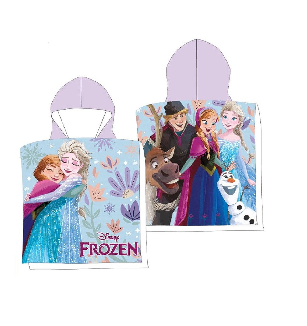texpot Badeponcho Kinderbademantel Frozen Anna und Elsa, 55, Baumwolle, strapazierfähig
