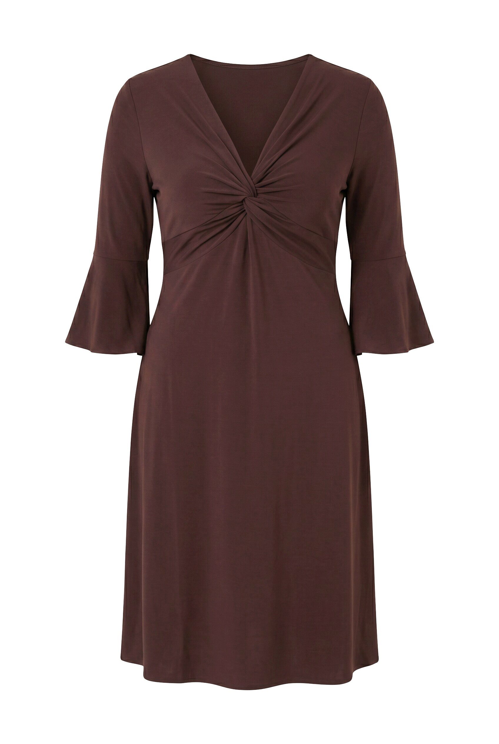 MIAMODA Midikleid Jerseykleid A-Linie Knoten-Detail