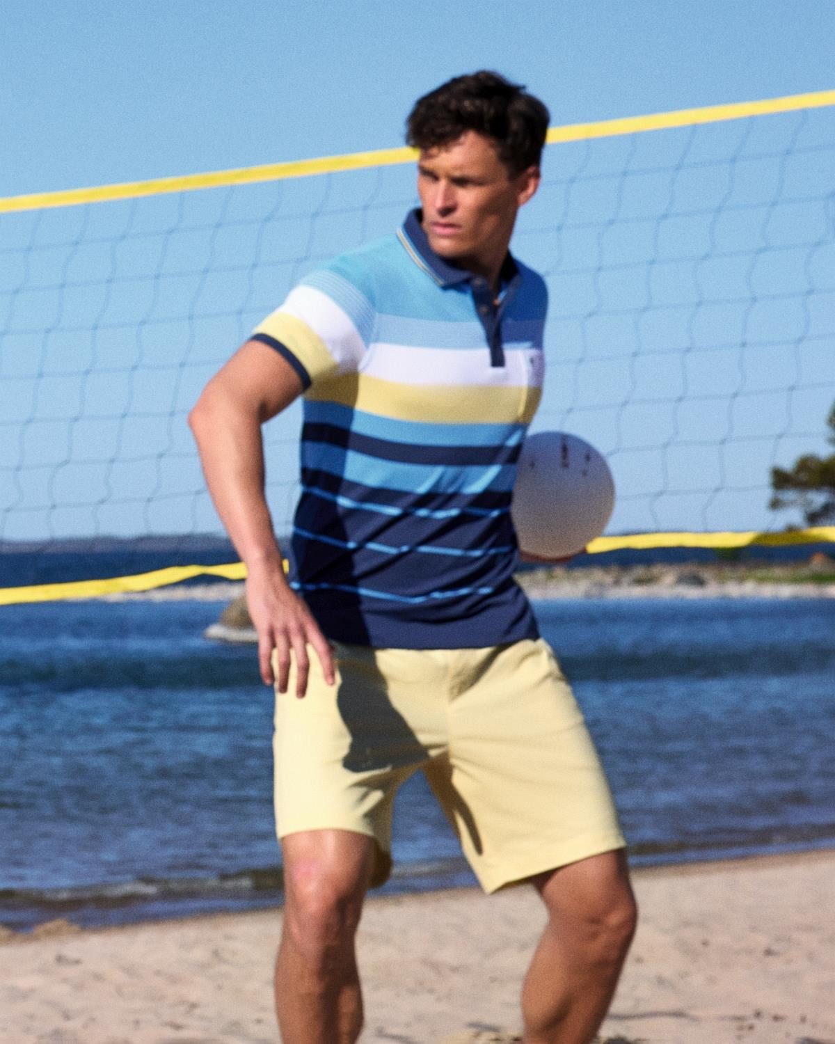 Hajo Poloshirt Funktionspolo in garngefärbten Ringeldessin günstig online kaufen