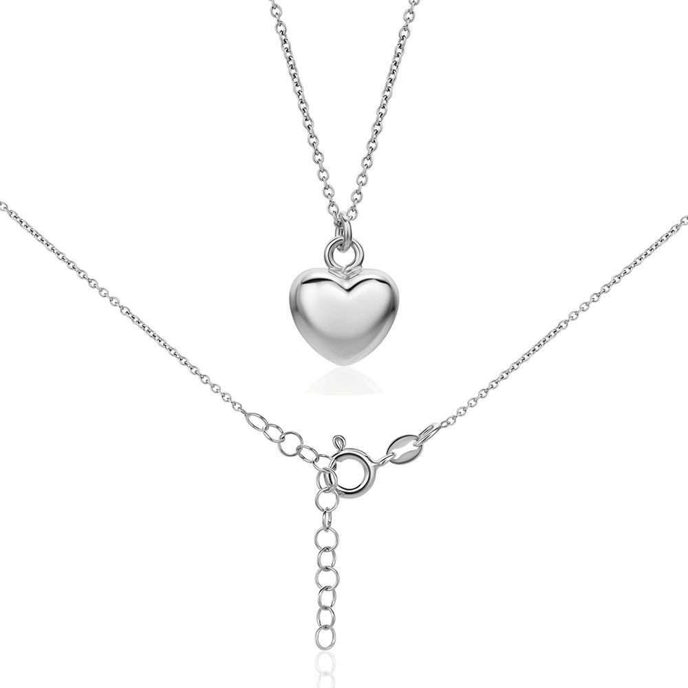Miore Herzkette SIL004N - Halskette mit Herzanhänger aus 925 Sterling Silber, Silberkette mit 45 cm Länge