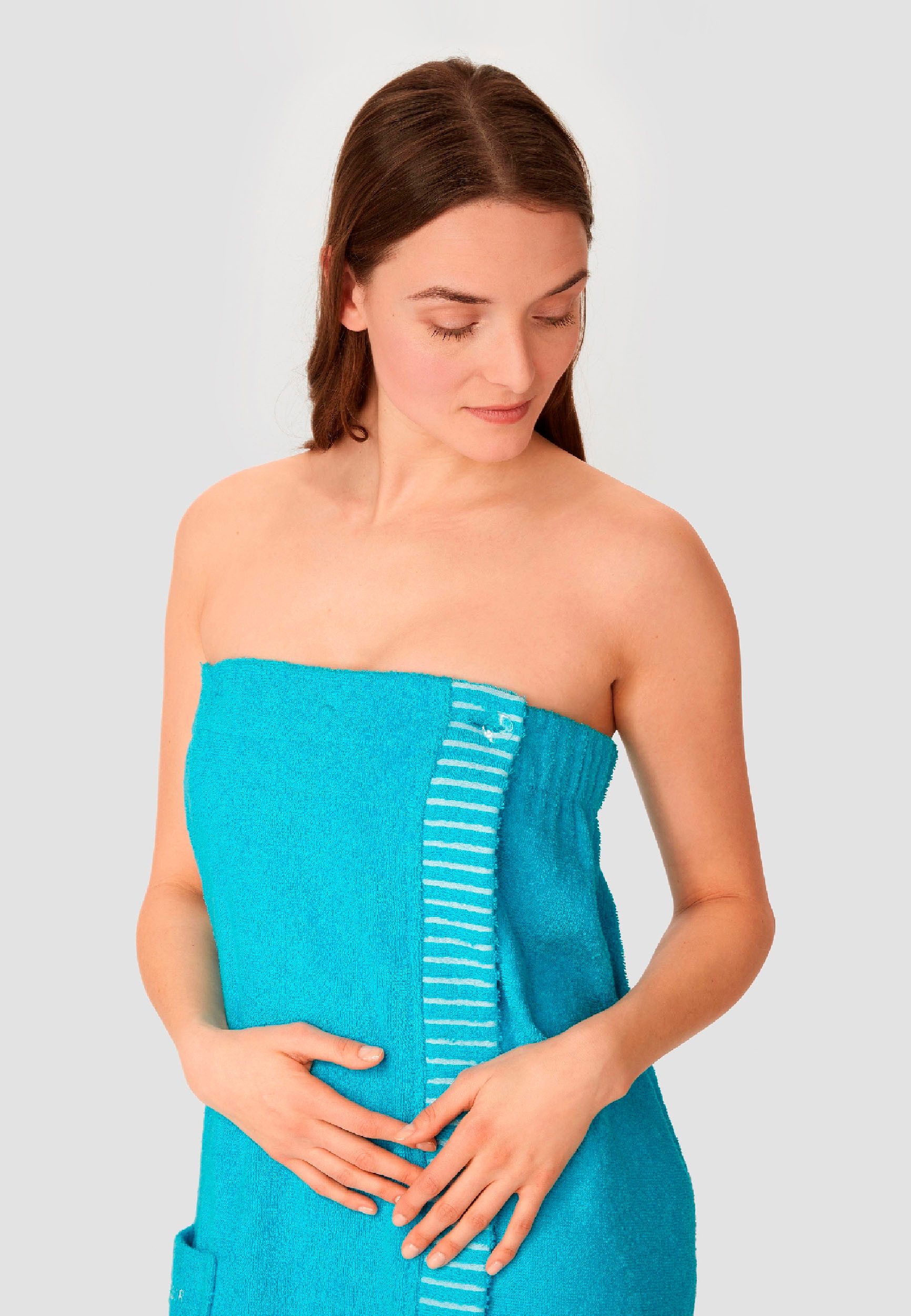 Schiesser Kilt Rom aus weicher Baumwolle, saugstark und 3-fach weitenverstellbar, Kurzform, Frottier, Knöpfe, MADE IN GREEN by OEKO-TEX®