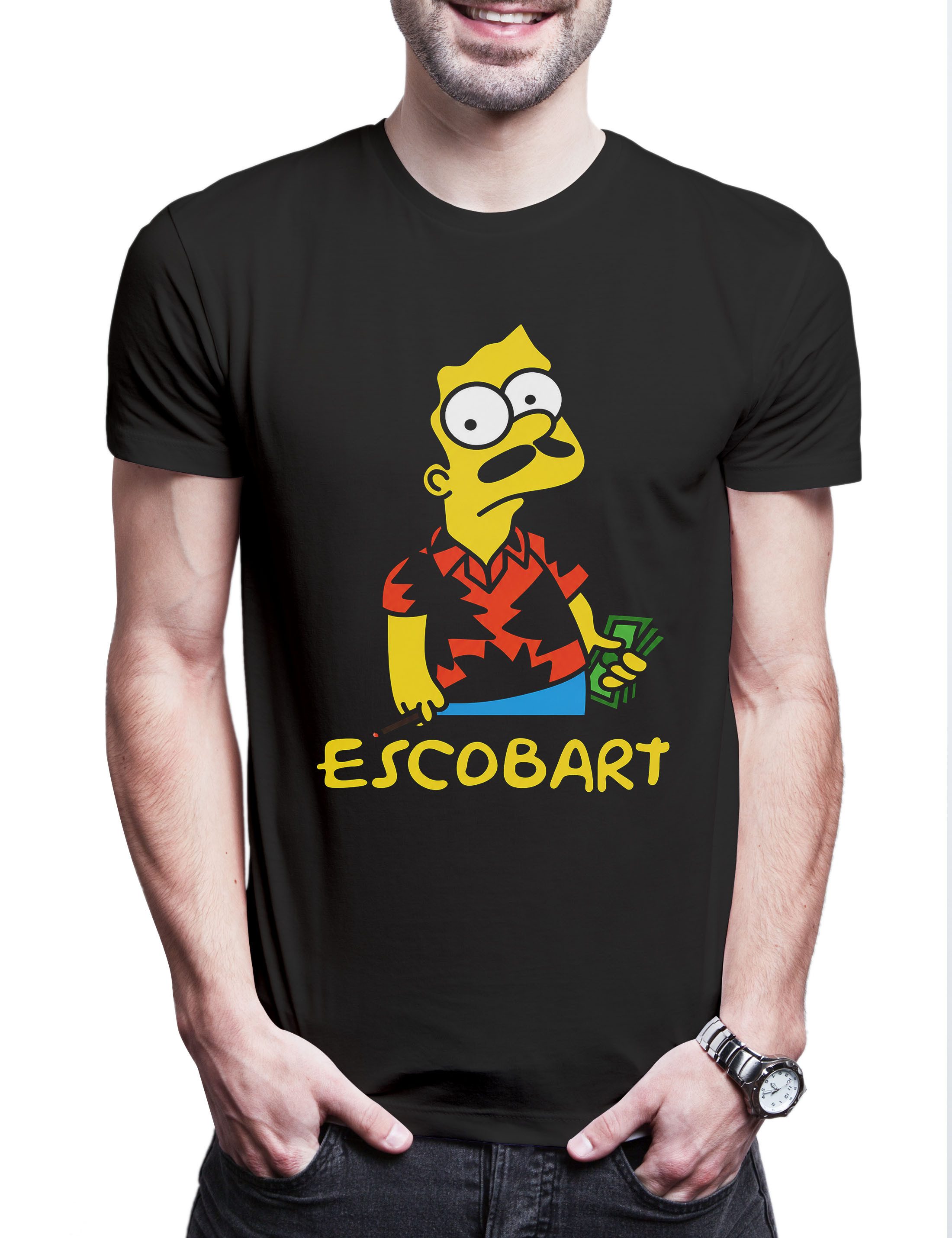 Print-Shirt Escobart Herren T-Shirt Escobar Cartoon Parody Pablo Bart Character