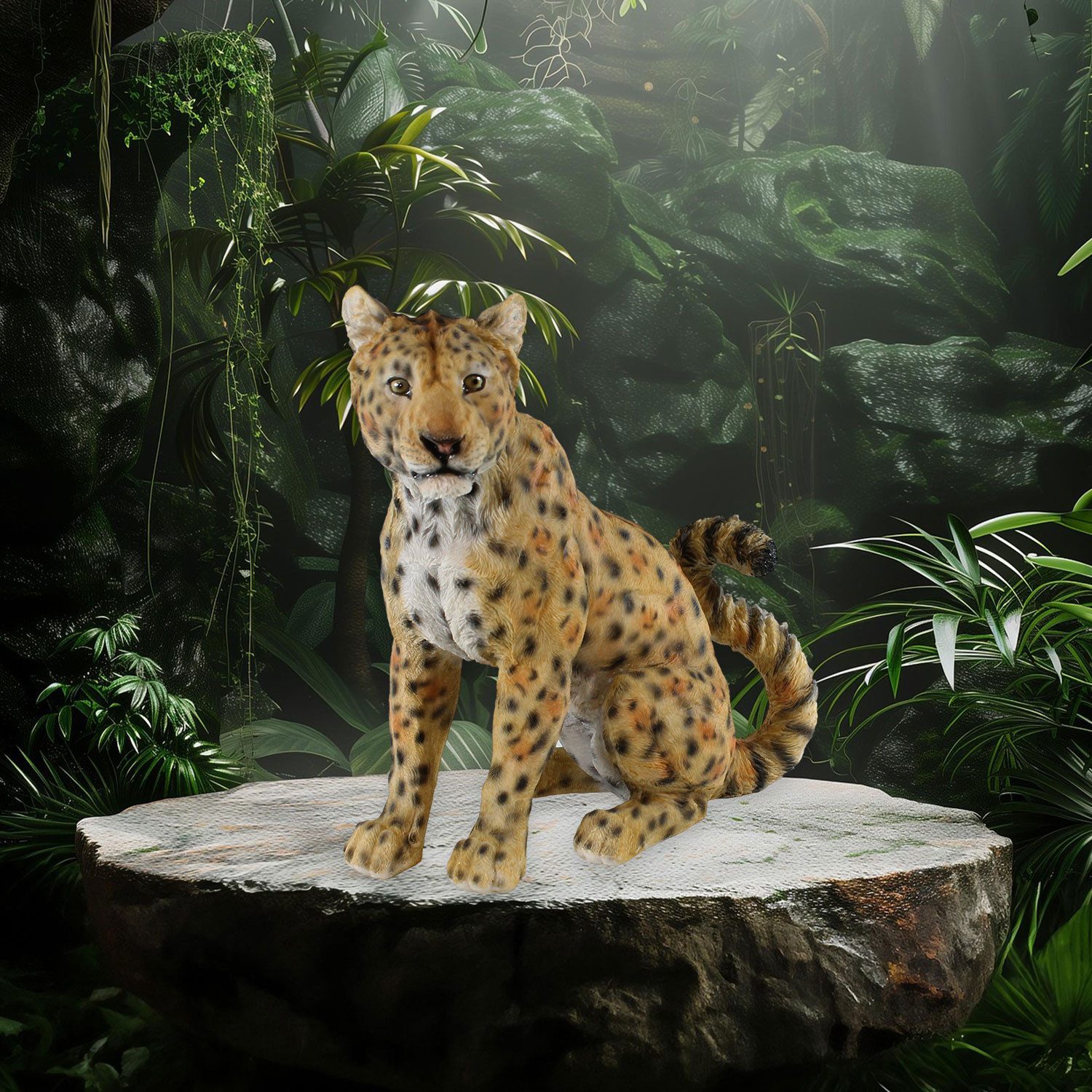colourliving Tierfigur Lebensechte Panther Figur sitzend günstig online kaufen