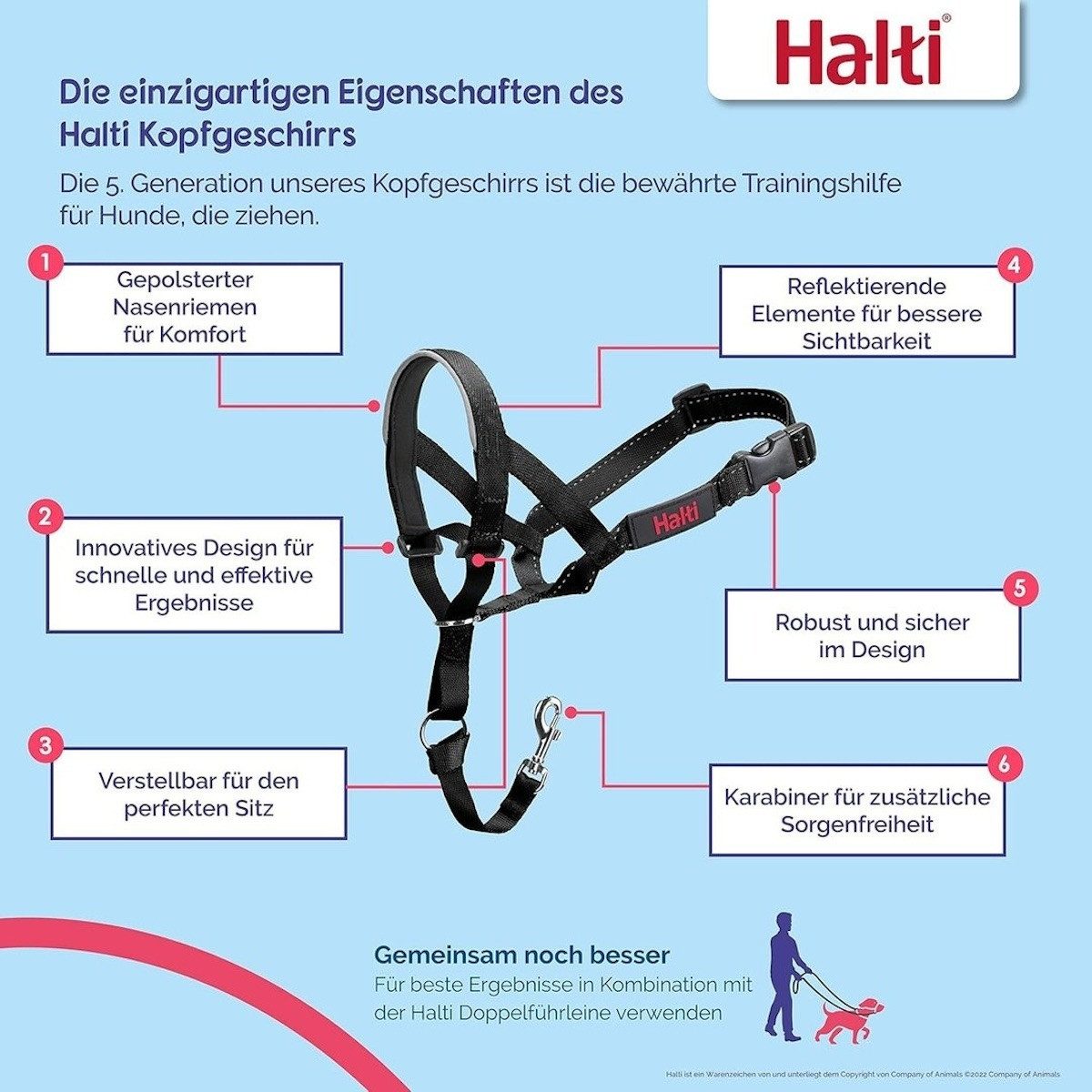 HALTI Hunde-Erziehungsgeschirr Kopfgeschirr/Headcollar sand