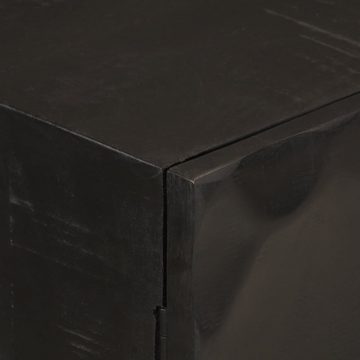 vidaXL Fächerschrank Sideboard Schwarz 55x30x76 cm Massivholz Mango und Eisen