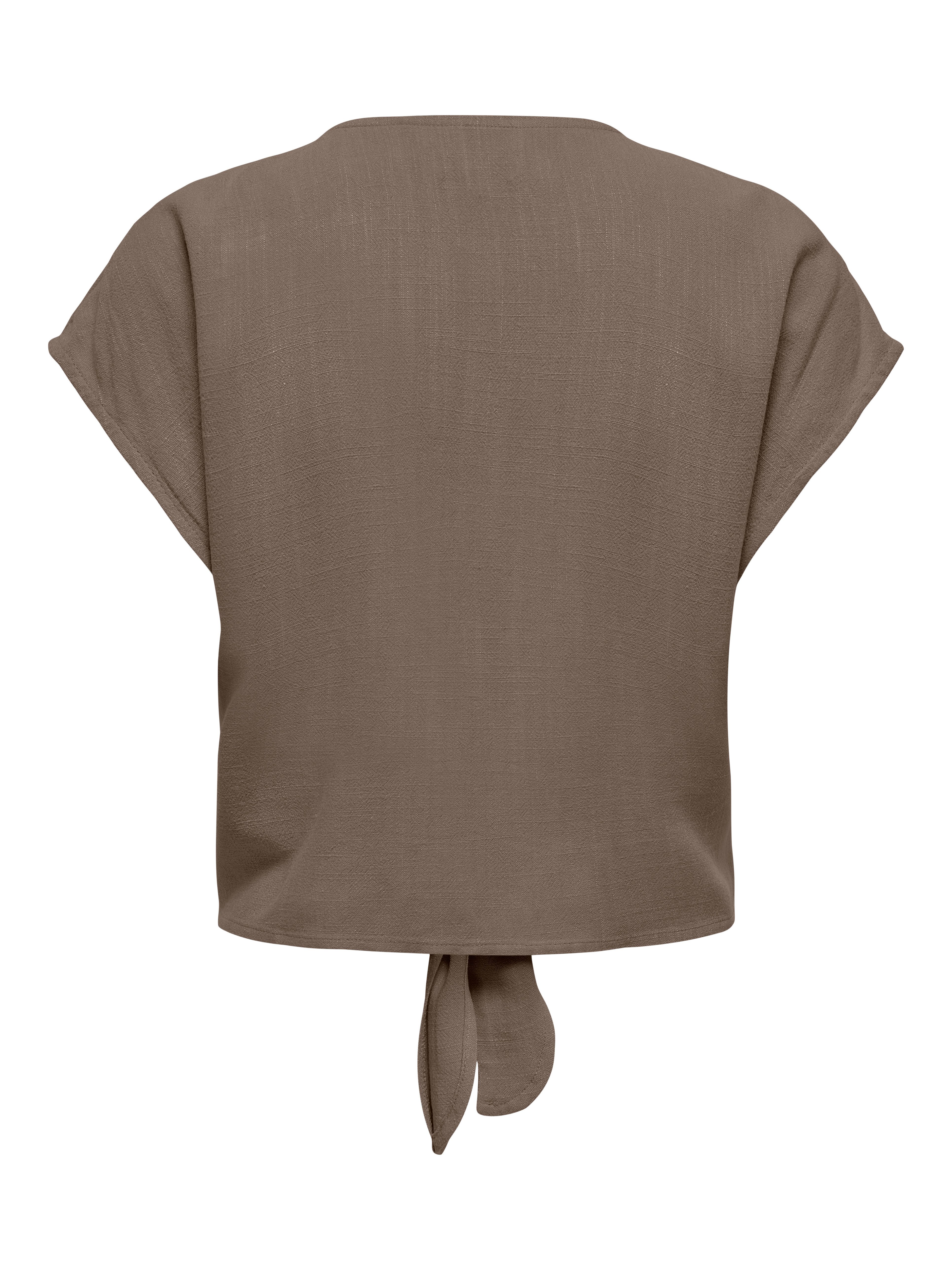 ONLY Kurzarmbluse ONLSIESTA SS KNOT LIN BL SHIRT PNT NOOS Viskosemischung, regular fit