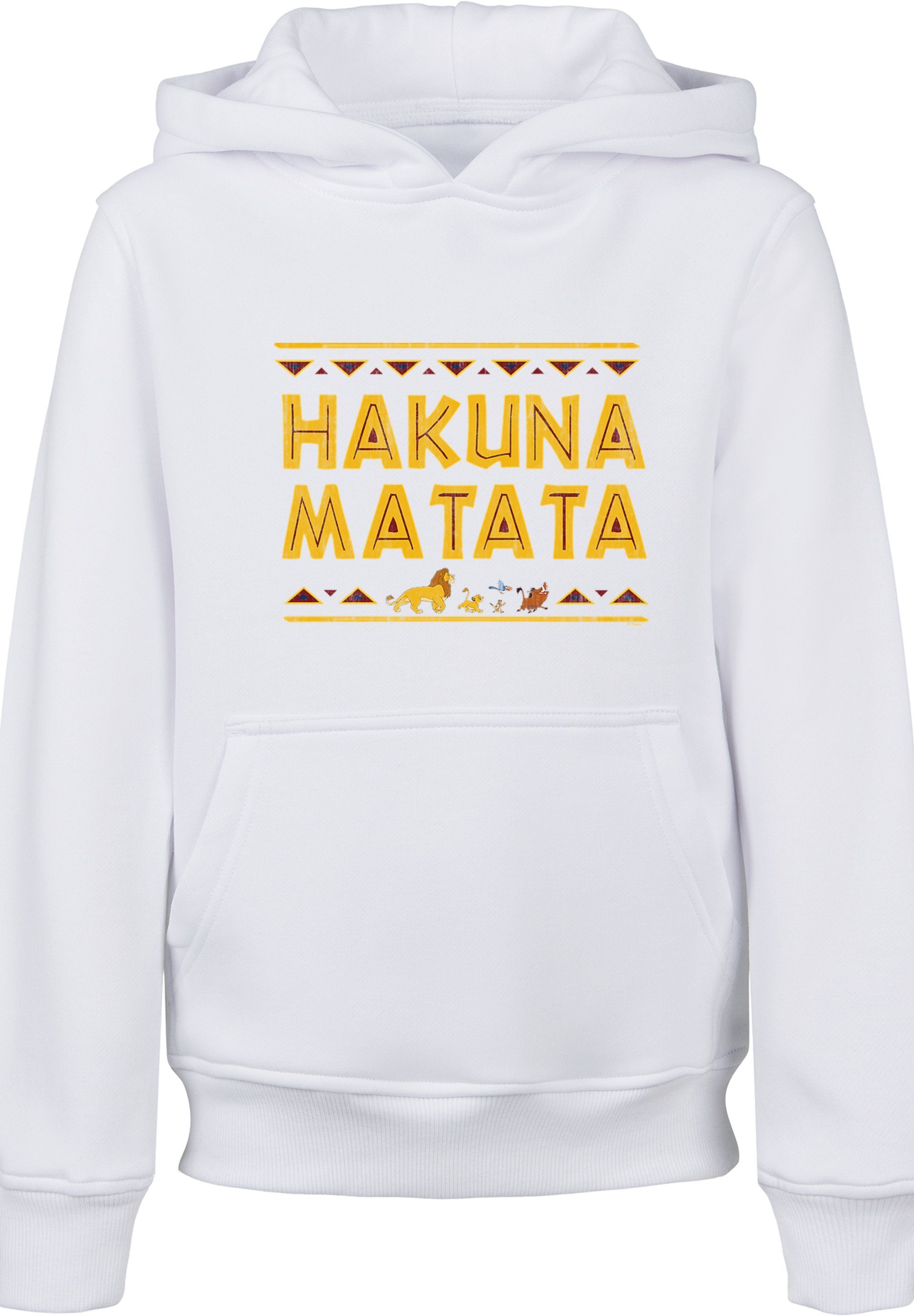 F4NT4STIC Sweatshirt Disney König Merch,Jungen,Mädchen,Bedruckt Löwen Matata Unisex weiß Kinder,Premium der Hakuna
