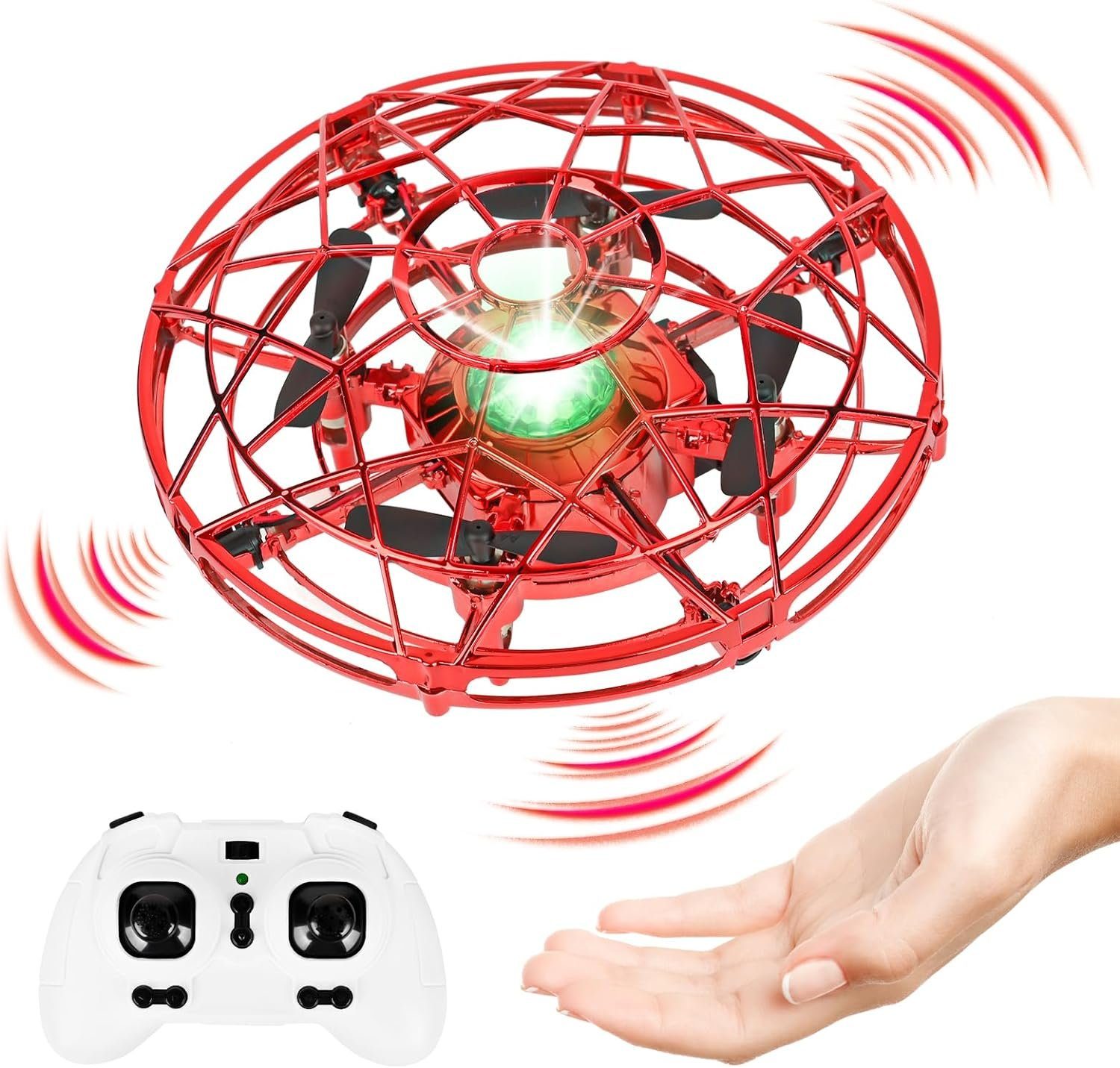 OBEST Mini Drohne für Kinder RC Quadrocopter mit coole LED Lichter Drohne  (mit 2 modulare Akkus 3D Flips HöhehaltenundKopflosemModus Höhenhaltung)