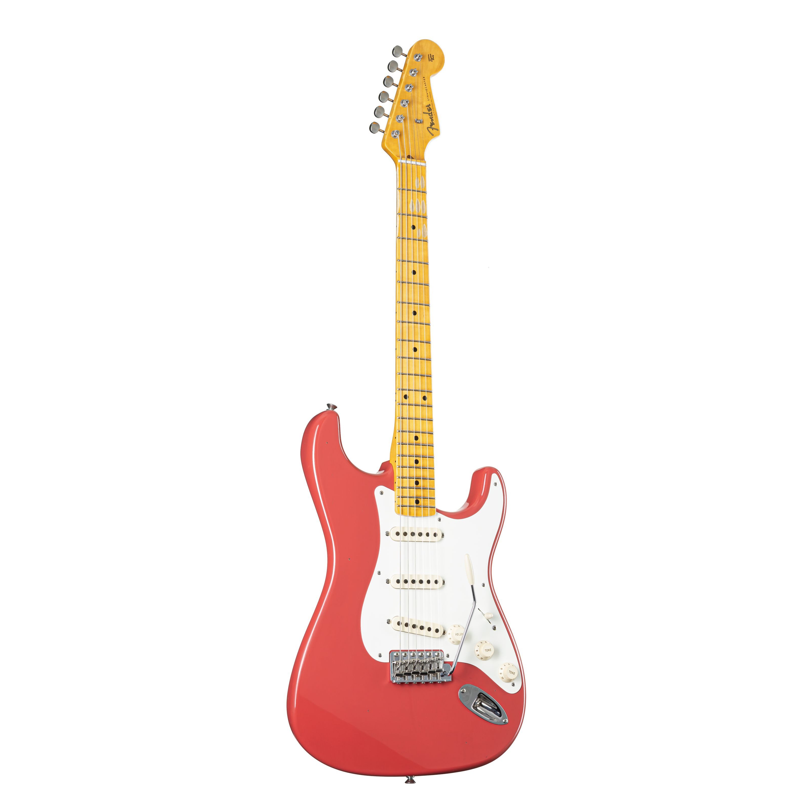Fender E-Gitarre, E-Gitarren, Premium-Instrumente, 1956 Stratocaster Journeyman/Closet Classic MN Fiesta Red - Custom