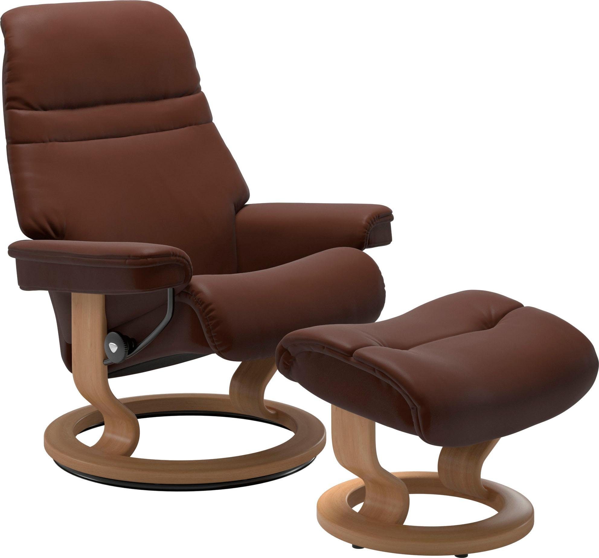 Stressless® Relaxsessel Sunrise (Set, Relaxsessel mit Hocker), mit Classic Base, Größe S, Gestell Eiche