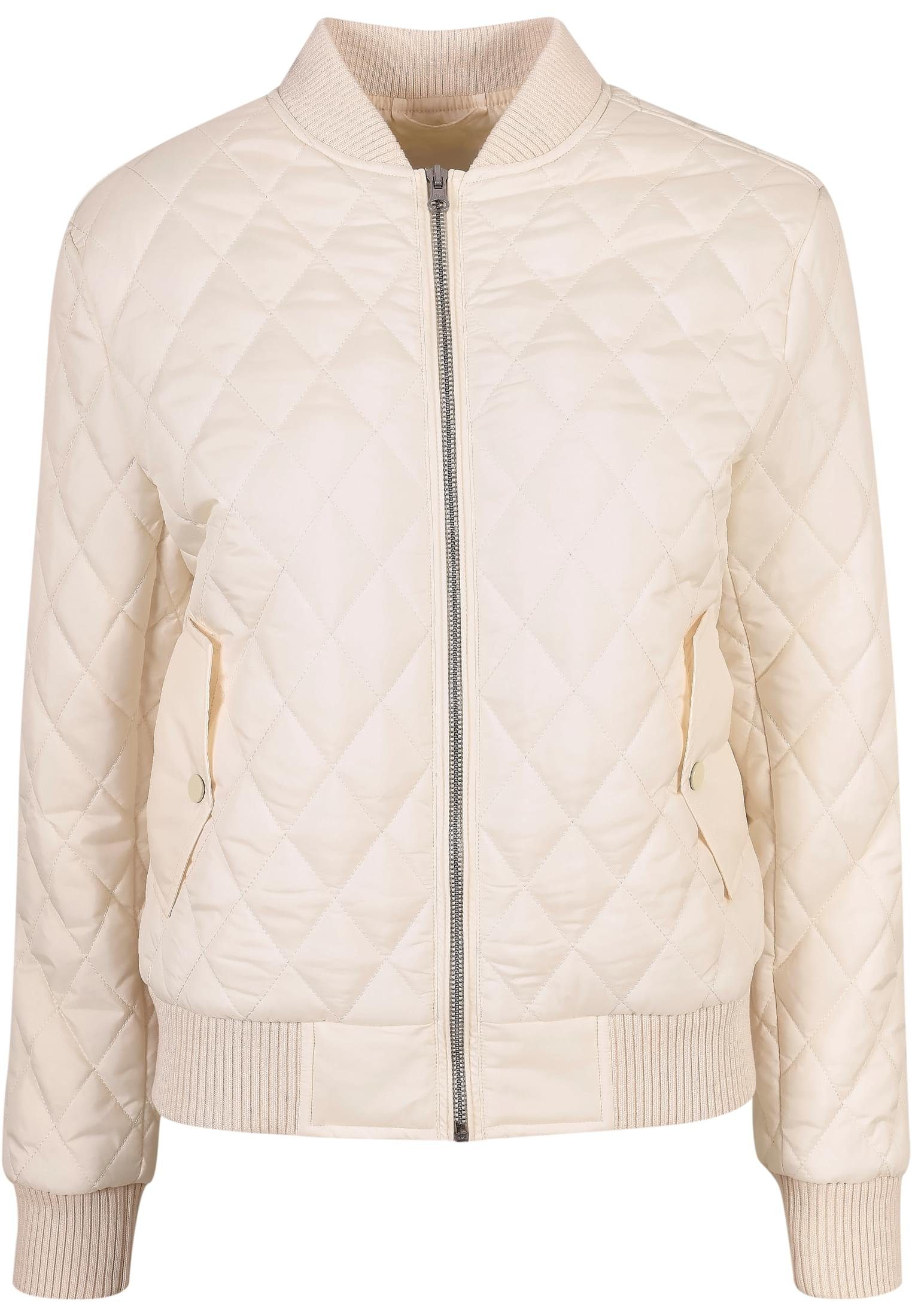 URBAN CLASSICS Outdoorjacke Damen Ladies Diamond Quilt whitesand (1-St) Nylon Jacket