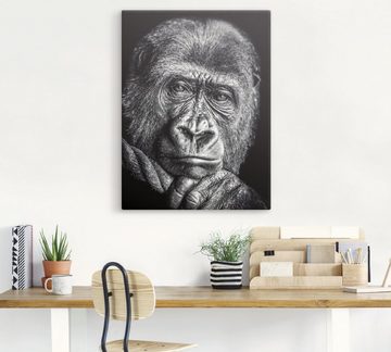 Artland Leinwandbild Gorilla, Wildtiere (1 St), auf Keilrahmen gespannt