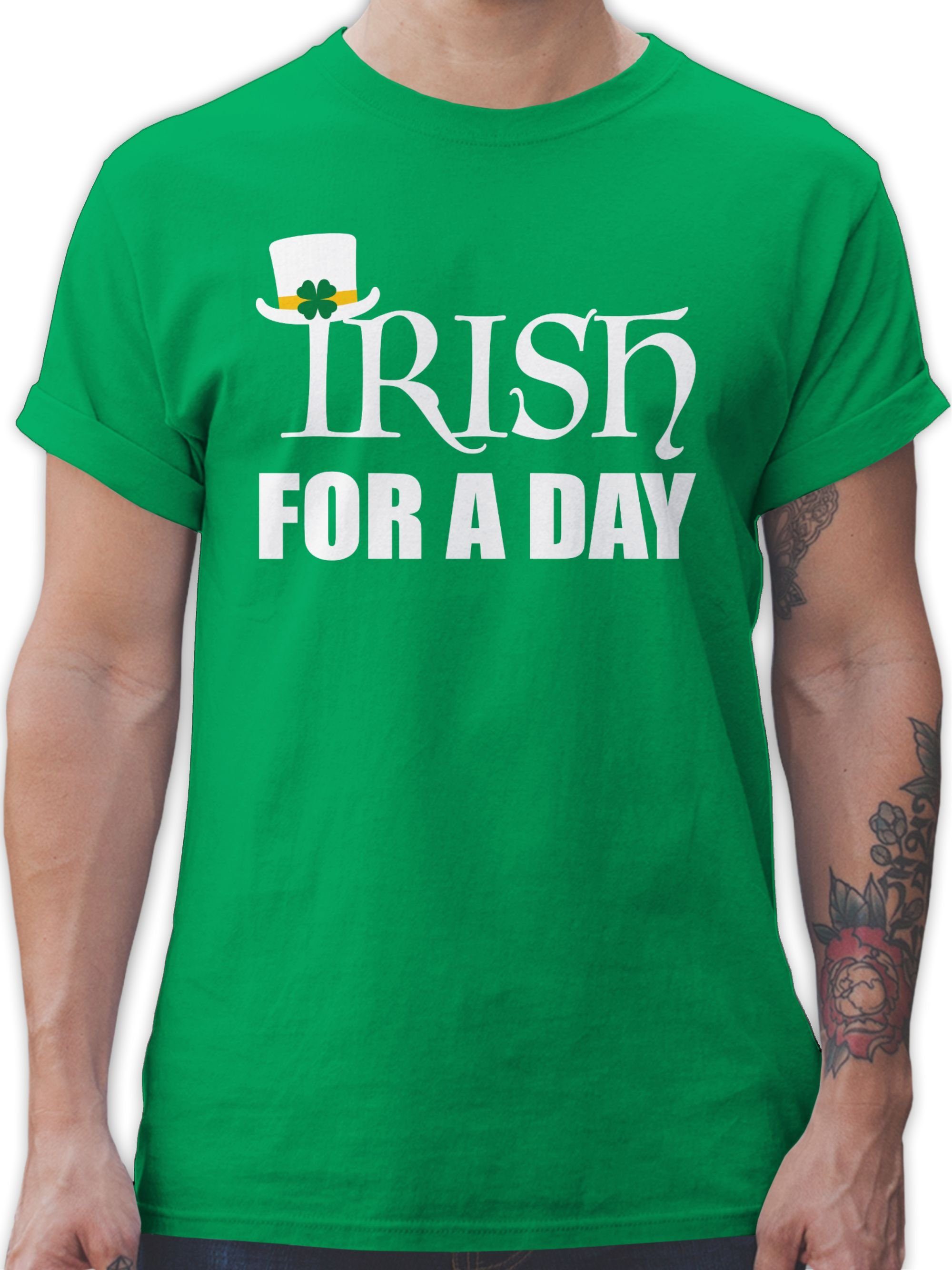 Shirtracer T-Shirt Irish for a day Schriftzug St. Patricks Day 1 Grün