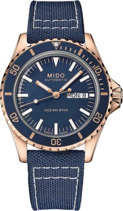 Mido Automatikuhr »Mido Ocean Star Tribute M0268303804100 Herren Automatikuhr 80h Gangreserve«, 80h Gangreserve