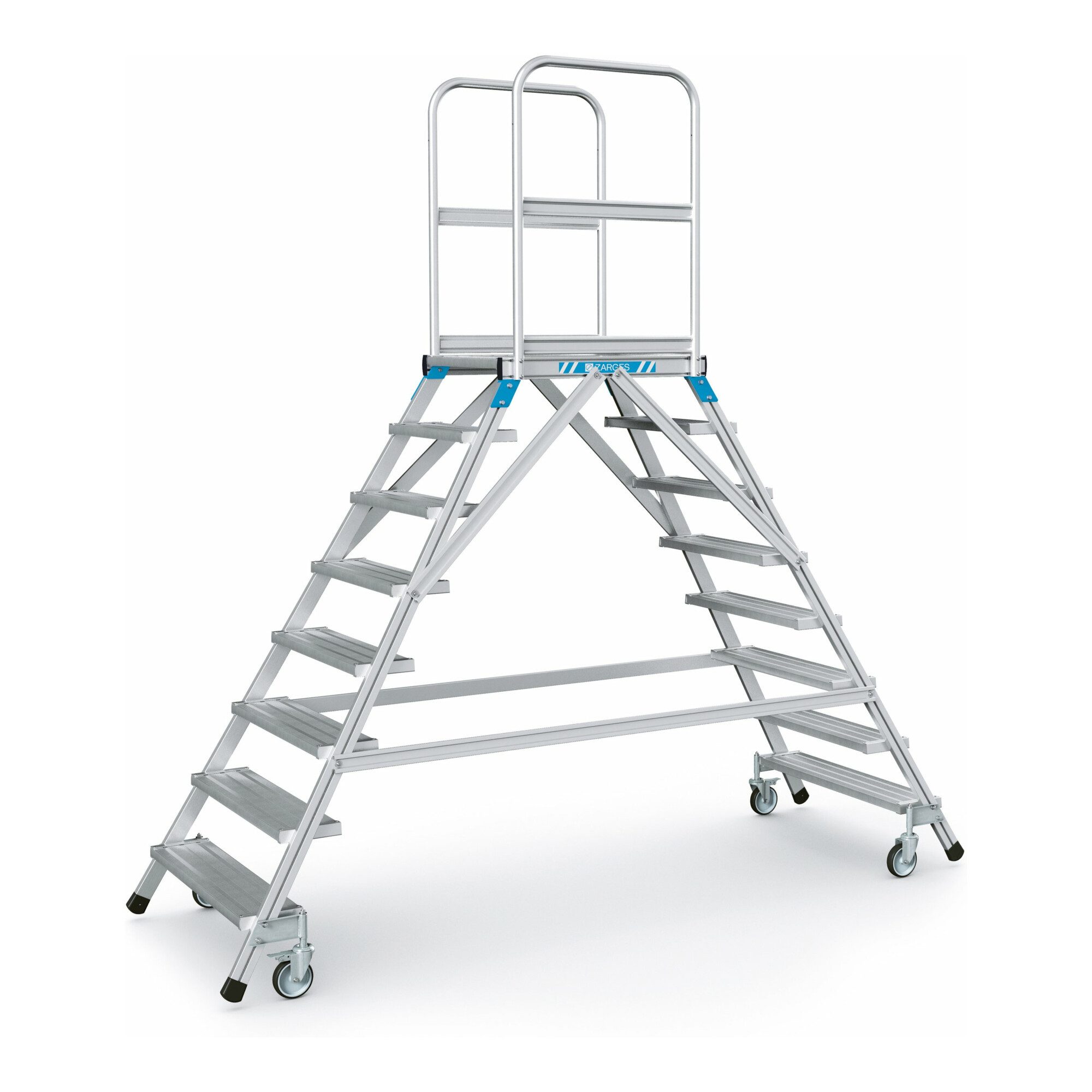 Zarges Treppenstufe ZARGES Podesttreppe beidseitig 8 Stufen
