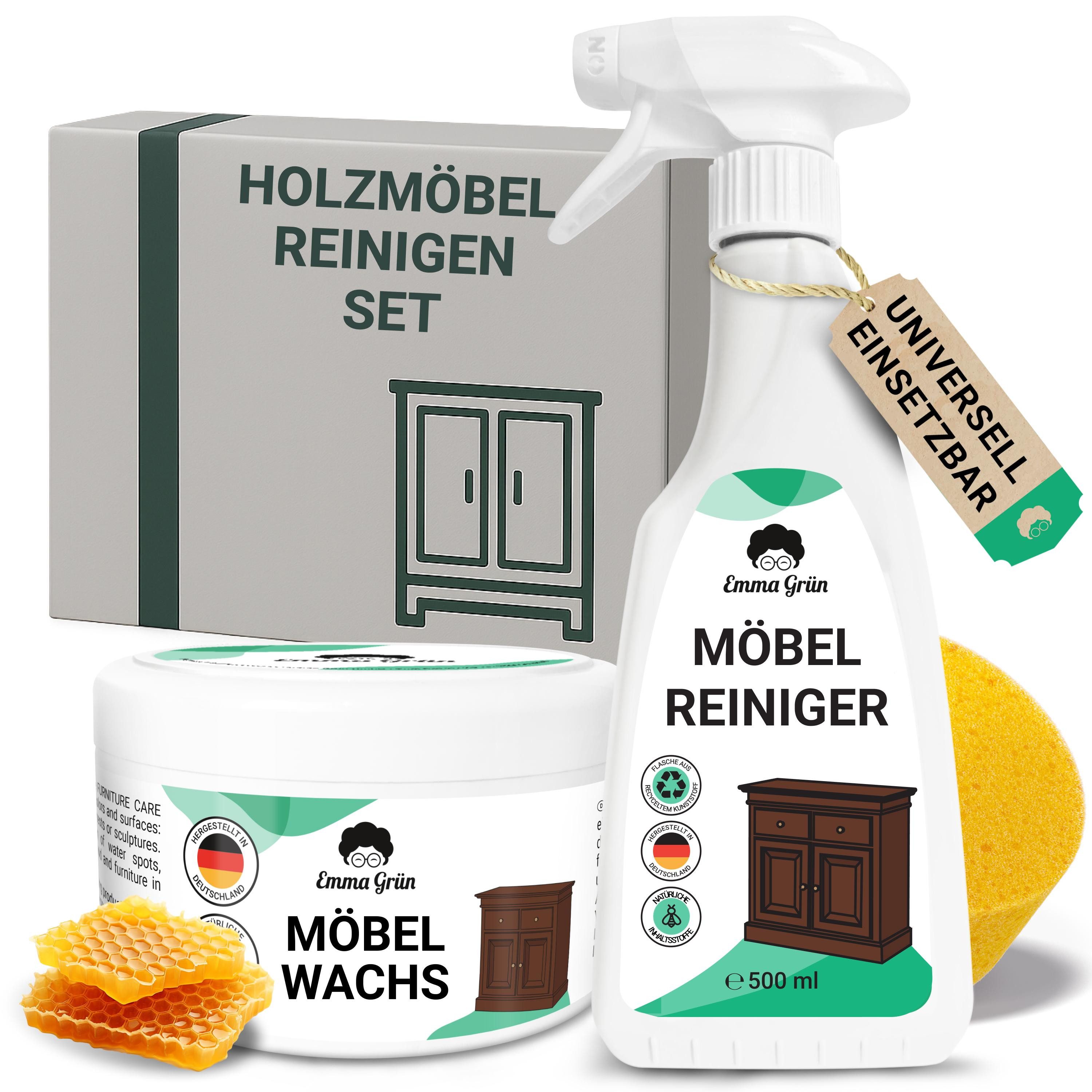 Emma Grün Holzöl natürlicher Premium Holzwachs für Möbel, umweltfreundliche mit Bienenwachs, für In- & Outdoor, Made in Germany