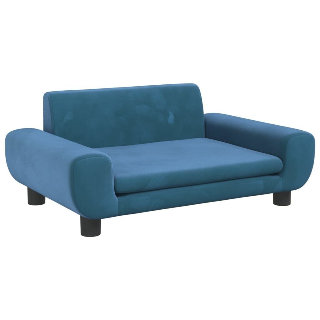 Hundekorb 70 x 45 x 33 cm Hundebett Blau 70x45x33 cm Samt Körbchen Hundesofa
