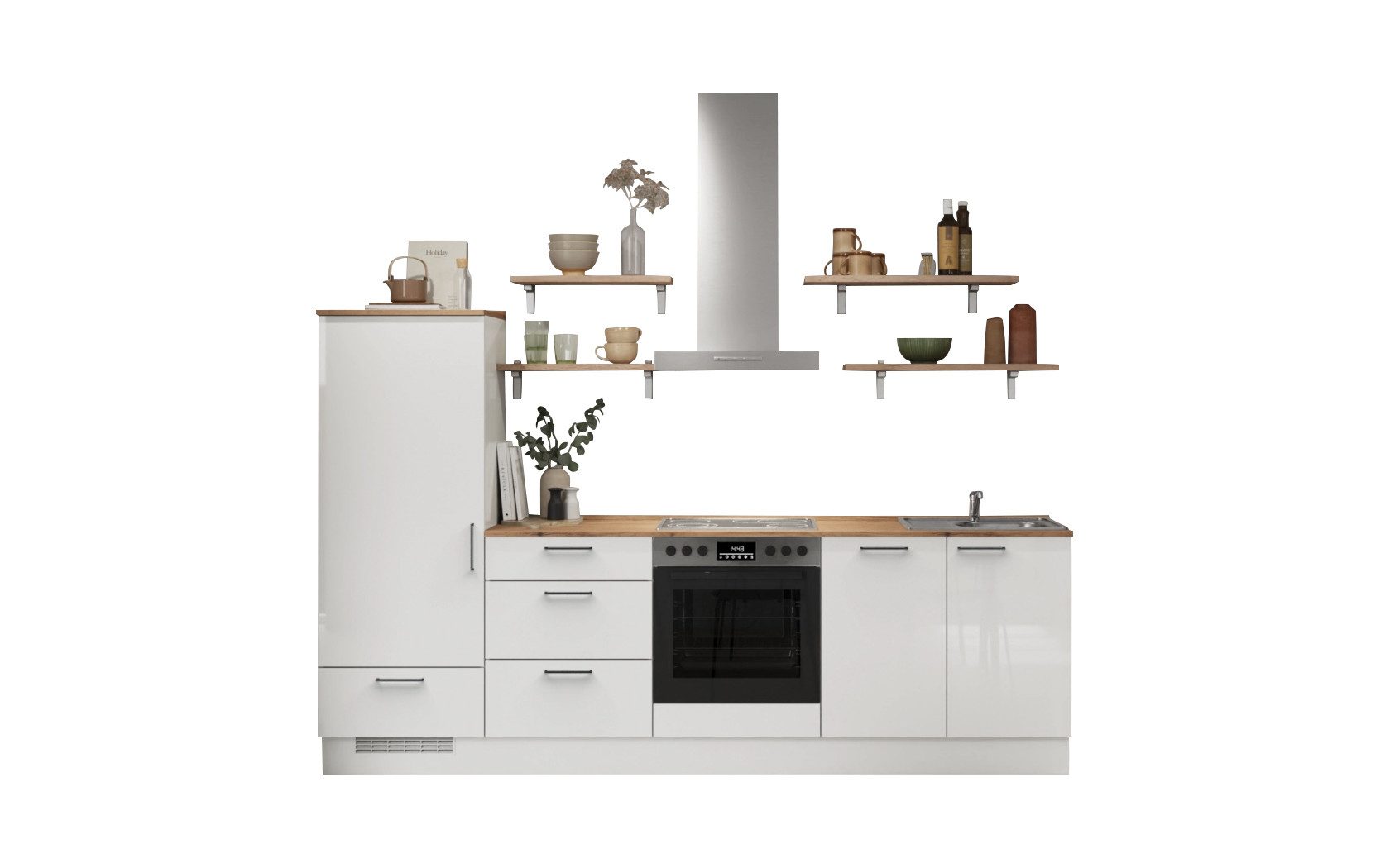 nobilia® Küchenzeile Mugg, individuell anpassbar, gratis Küchenplanung mit Profis, (Breite 270 cm), vormontiert, wahlw. mit E-Geräten, inkl. Lieferung
