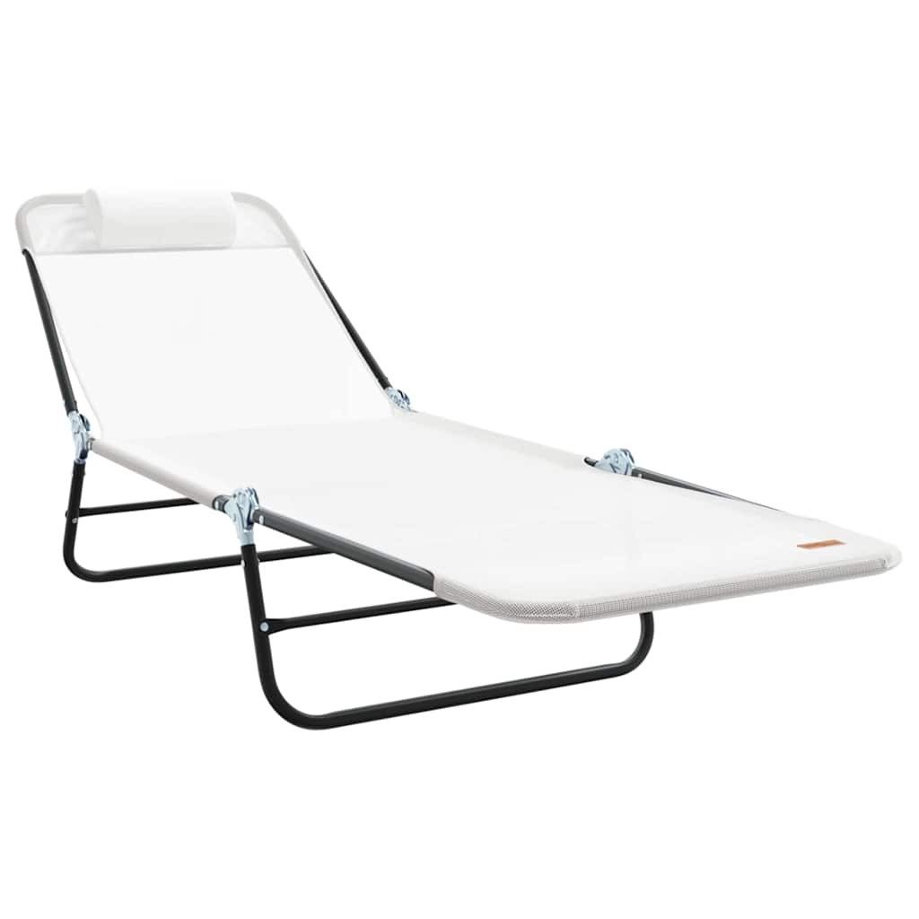 vidaXL Gartenliege Klappbare Sonnenliege Creme 182 günstig online kaufen