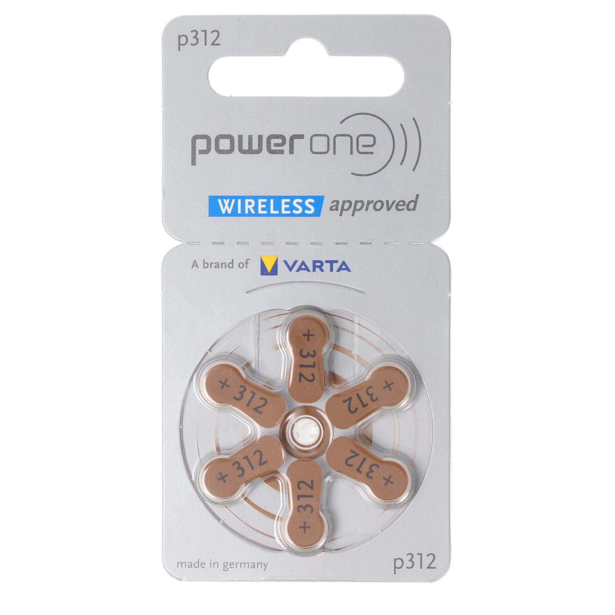 Power One Power one Batterie Zinc Air, 312, 1.4V Retail Blister (6-Pack) Batterie