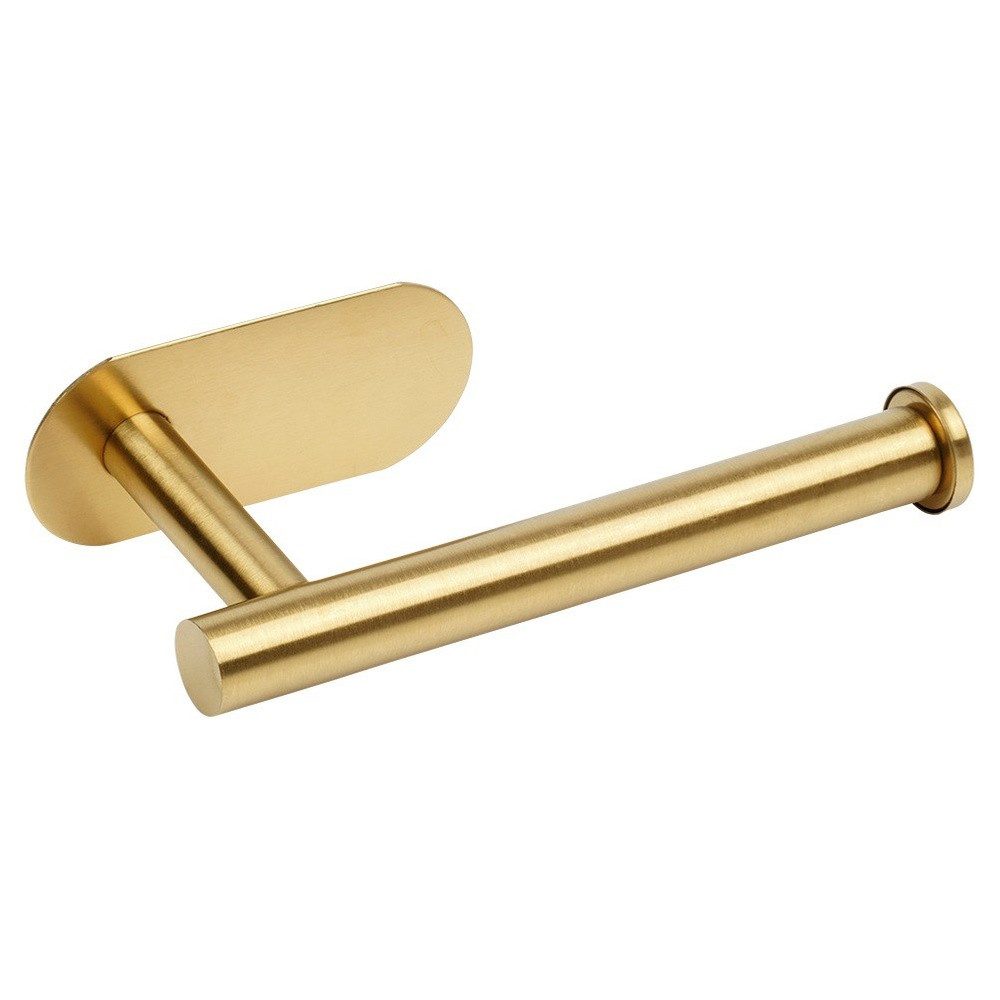 Vilde Toilettenpapierhalter Gold zur Klebemontage aus Edelstahl, goldfarben, 16,5 x 7,7 x 4,5 cm, elegantes Design