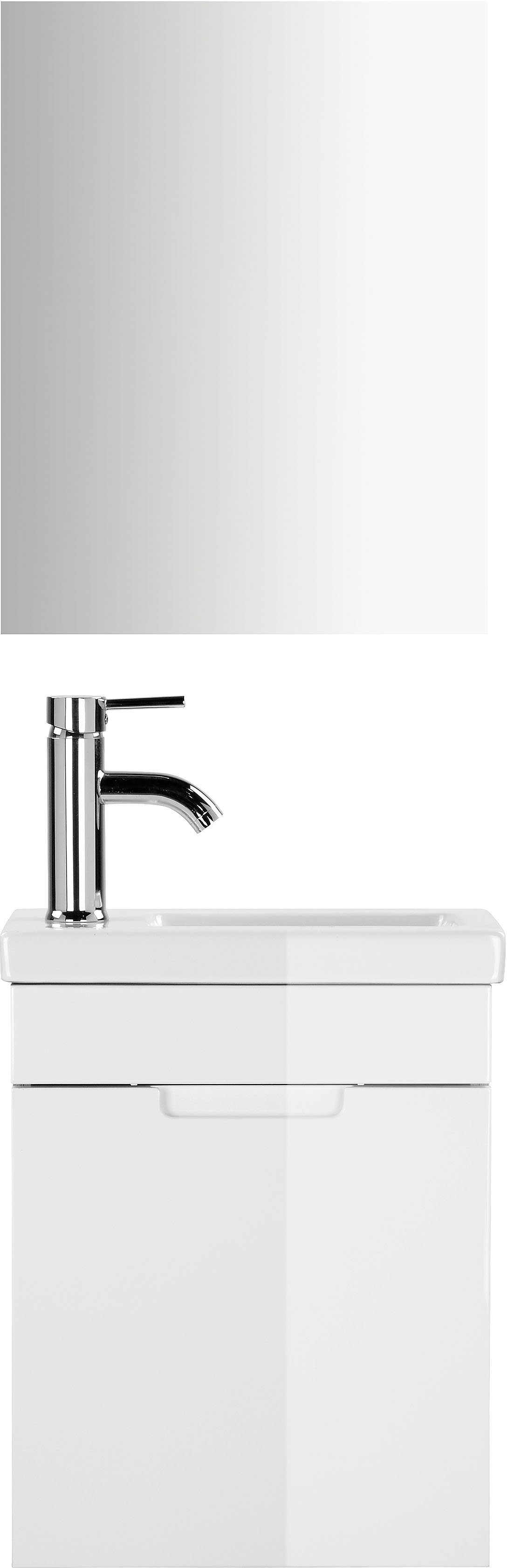 welltime Badmöbel-Set Lund Gästebad Gästebadezimmmer Set Gäste-WC Waschplat günstig online kaufen