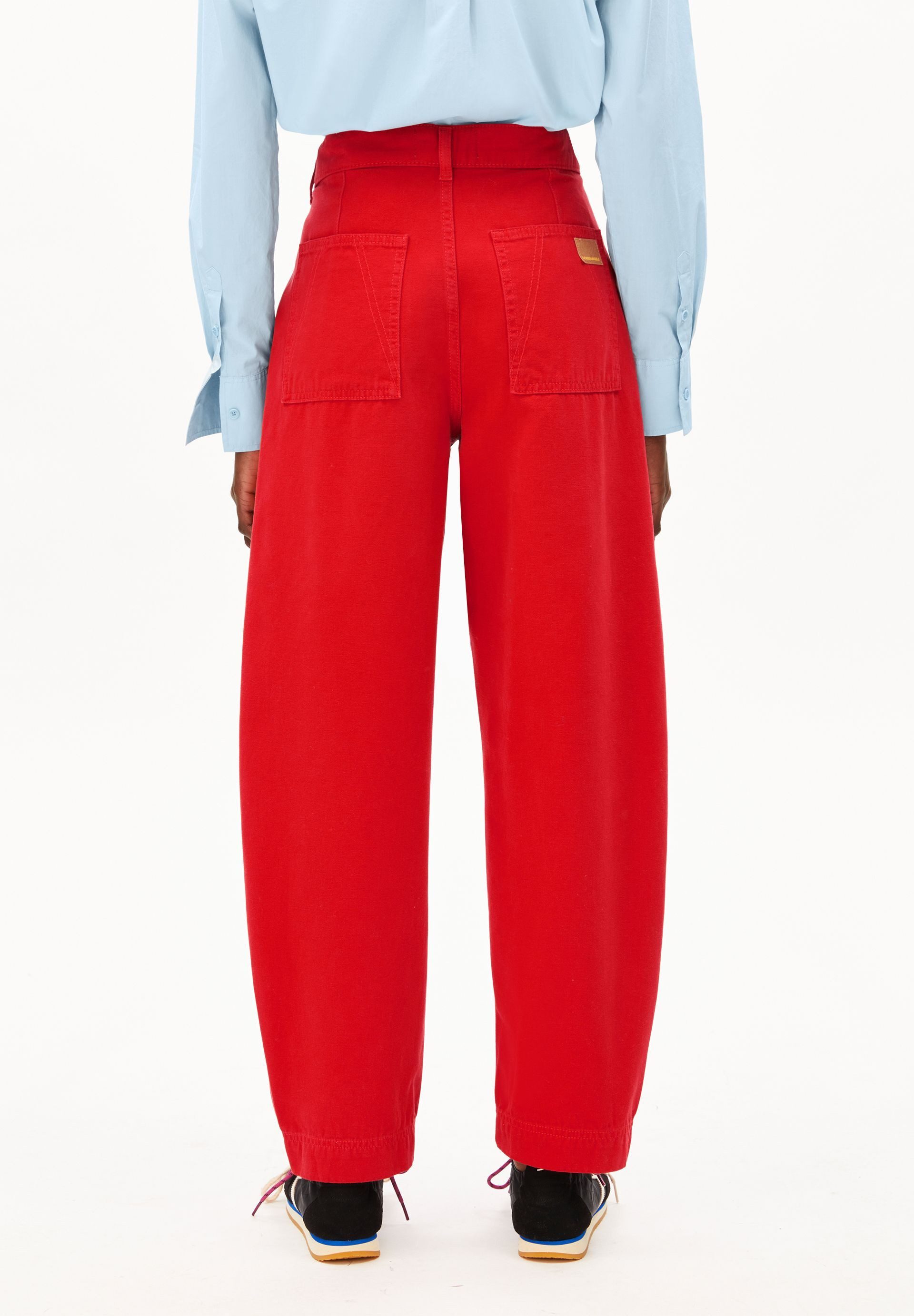 Armedangels Stoffhose WORKWEAR CANVAS BARREL Stoffhose aus Bio-Baumwolle (High Waist, Regular Fit)