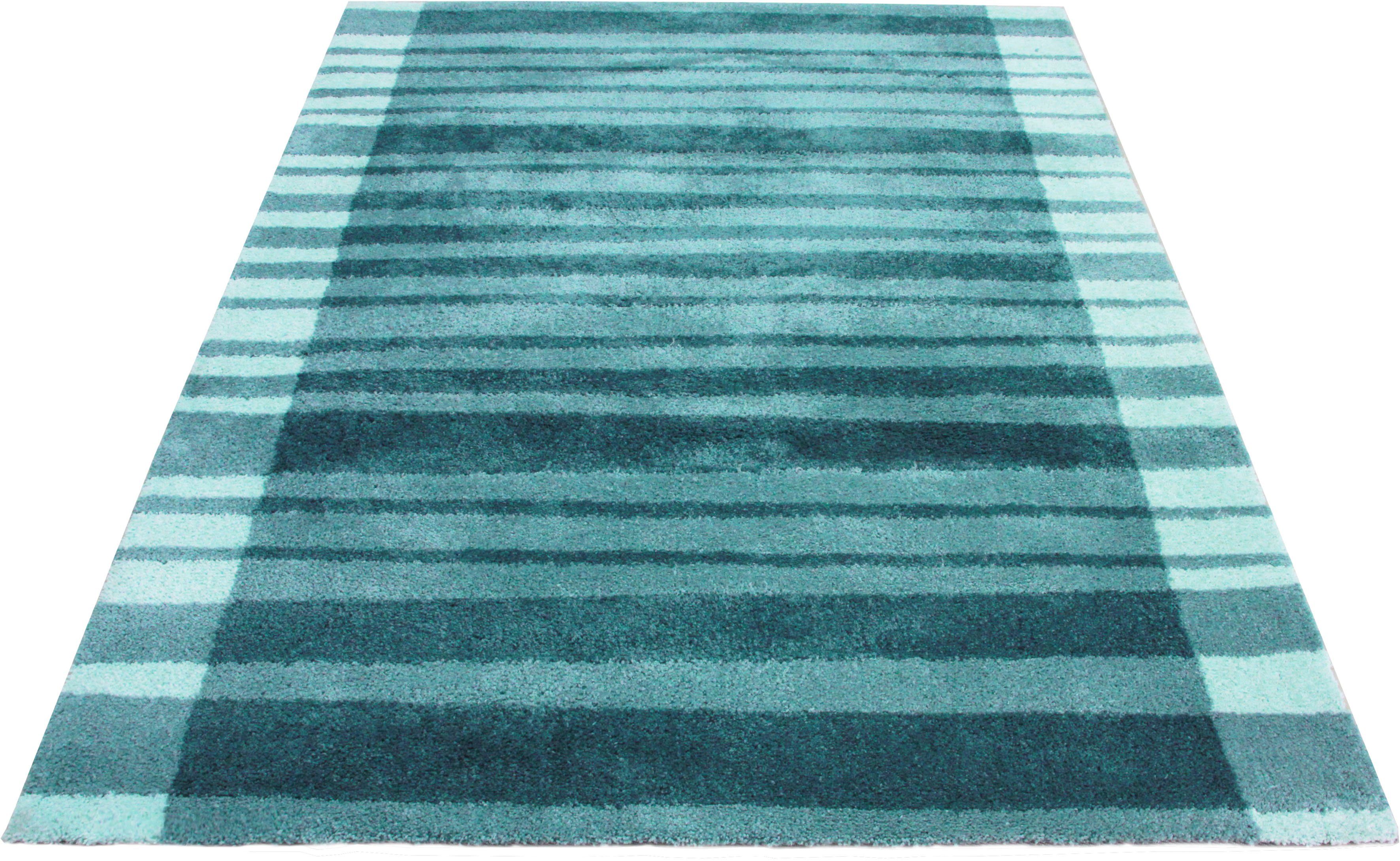 Haptik, Höhe: Hochflor-Teppich angenehme rechteckig, mit Banani, Muster gestreiftes mm, Cameo-Bordüre, Bruno Bordüre, 27 Streifen