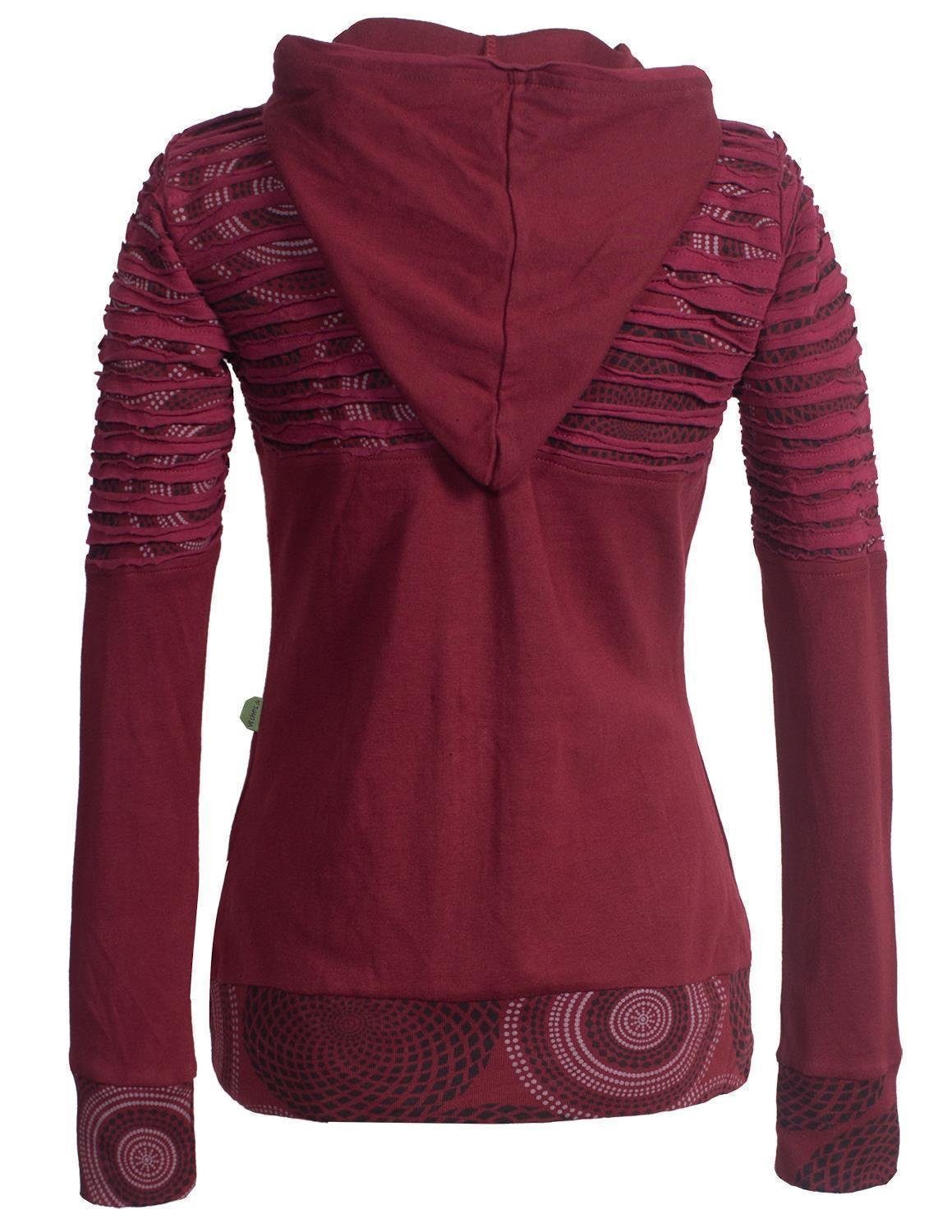 Vishes Kapuzensweatjacke Hoodie Kapuzenjacke mit Cutwork Patchwork (1-tlg) günstig online kaufen