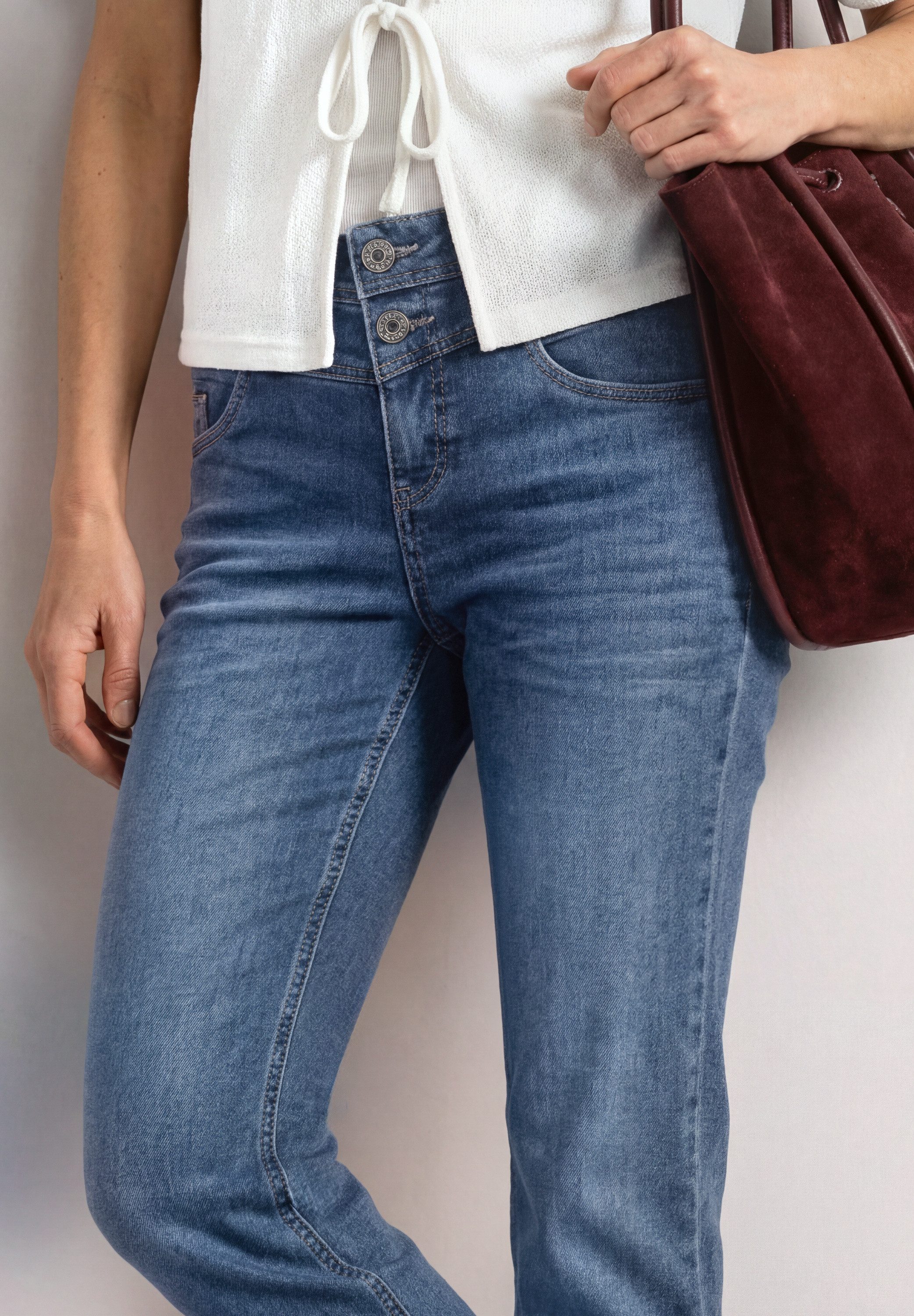 STREET ONE 5-Pocket-Jeans Style Amalia im Casual Fit mit Turn-Up