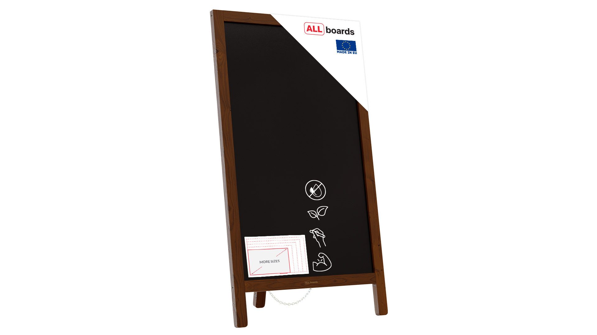 ALLboards Standtafel ALLboards Kundenstopper mit lackiertem Holzrahmen Werbetafel