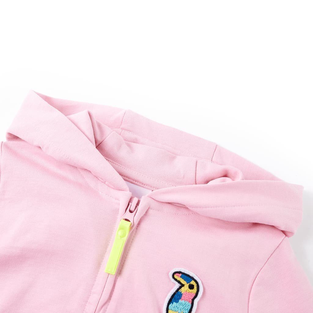 vidaXL Kapuzenpullover Kinder-Kapuzenpullover mit Reißverschluss Hellrosa 92