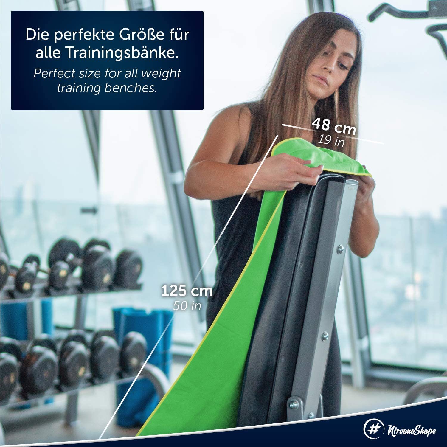 NYEEXUP Fitness Handtuch 130x50cm - Mikrofaser Schnelltrocknend Mit Tasche | Gym Handtuch Für Sport Yoga