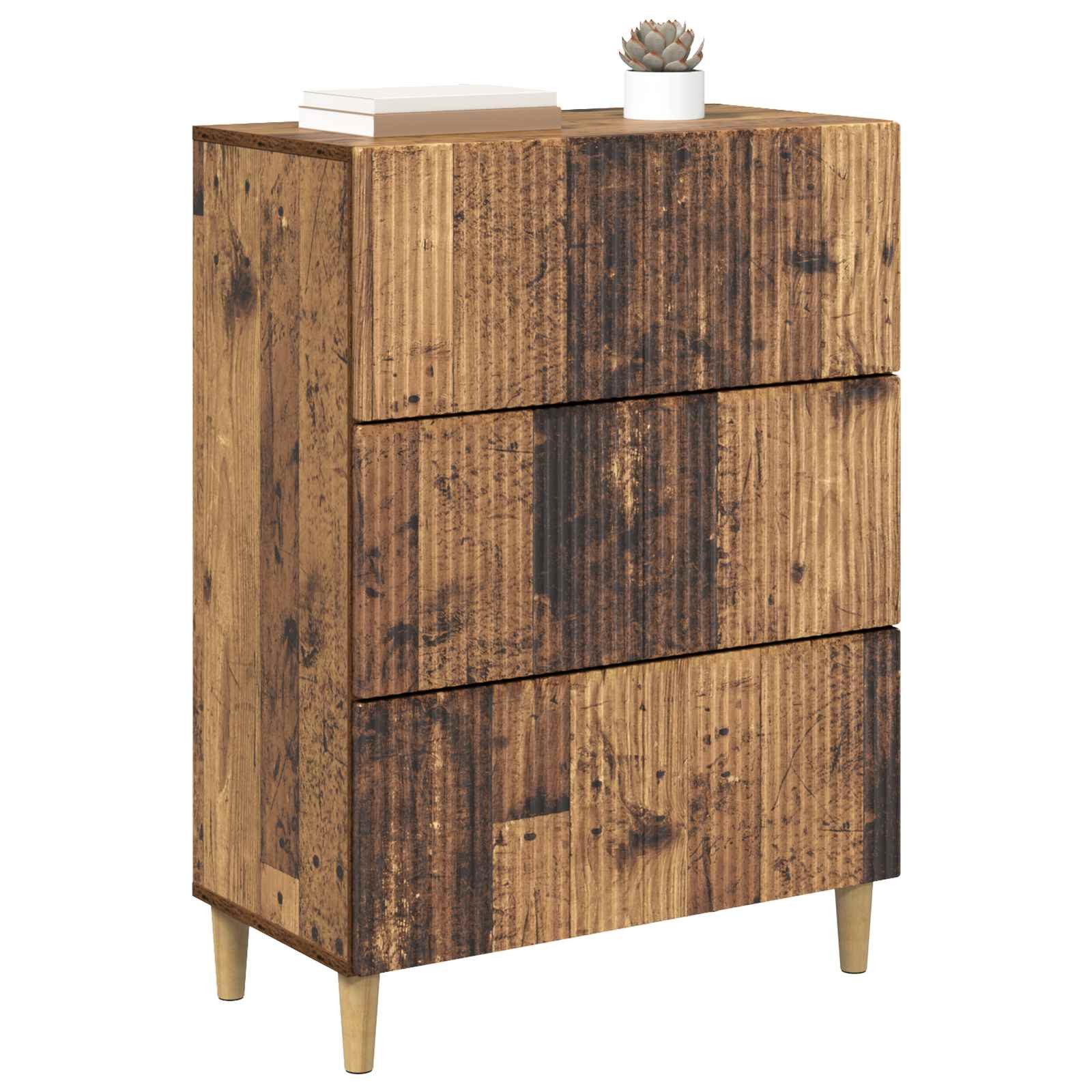 vidaXL Kommode 66 x 34,5 x 90 cm Kommode Schubladenschrank Sideboard Altholz 66x34,5x