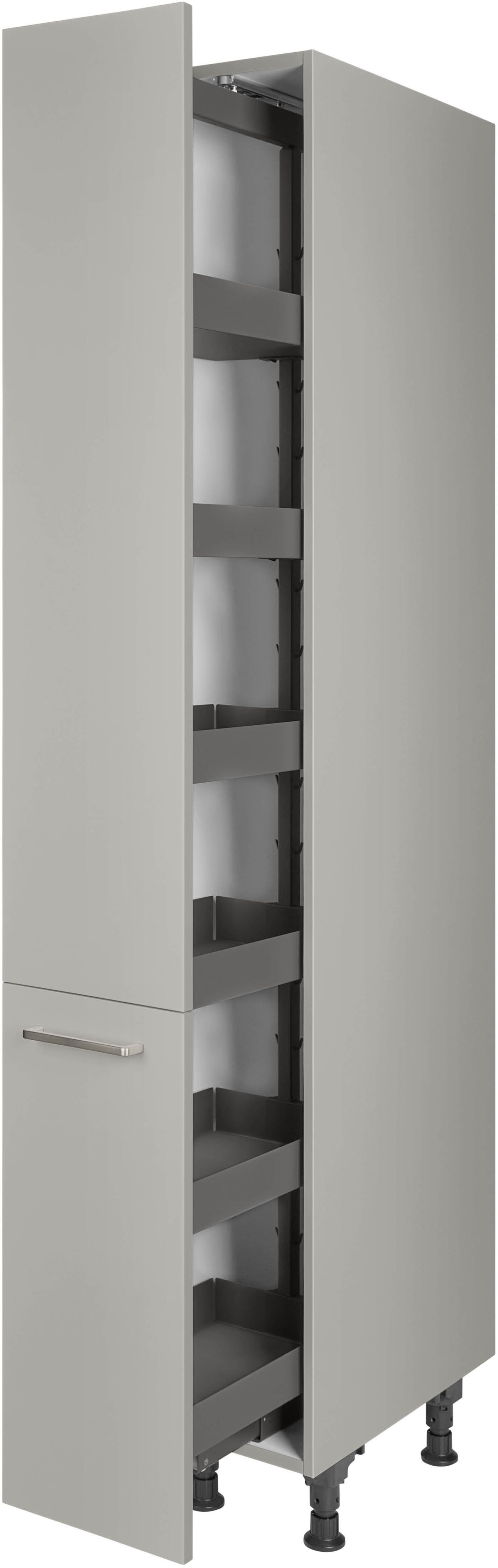 nobilia® Apothekerschrank "Touch", mit 5 Einhängekörben, Breite 30 cm, Höhe 216,6 cm, vormontiert, Ein- und Auszugsdämpfung SoftStoppPro
